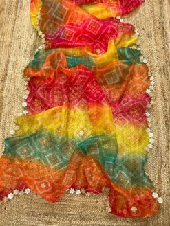 Sumshy Bandhej Printed Soft Organza Designer Saree