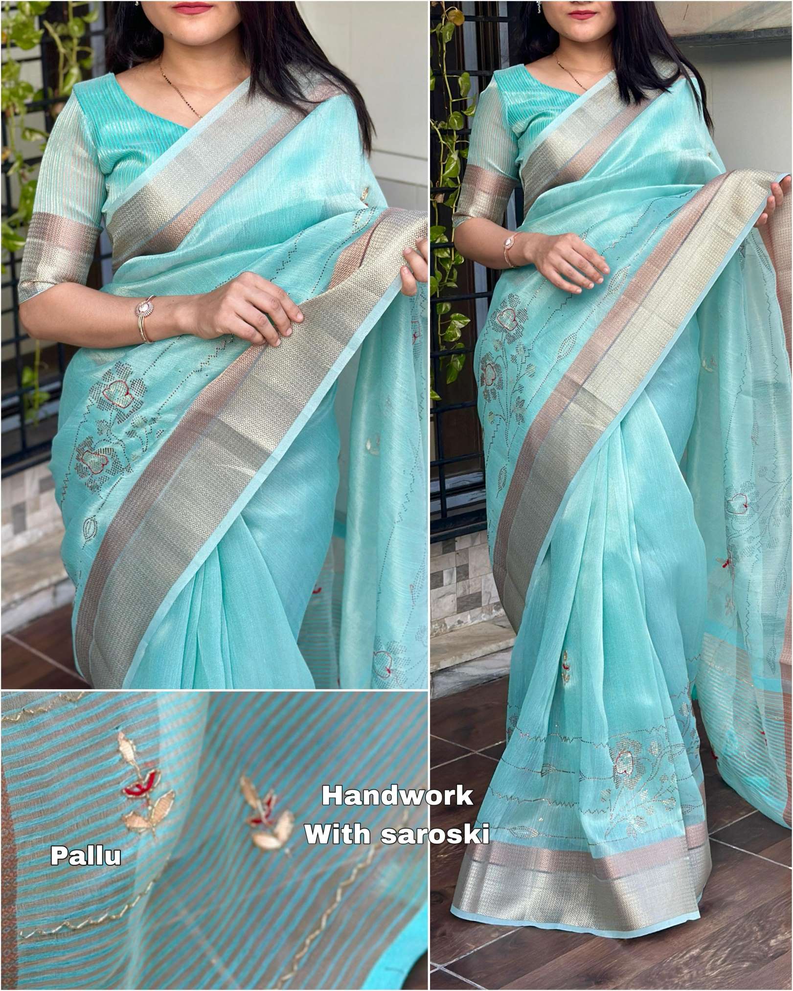 Sumshy Party Wear Pure Organza Ladies Saree