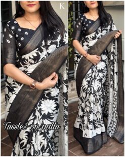 Sumshy Kadambari Muslin Cotton Printed Saree