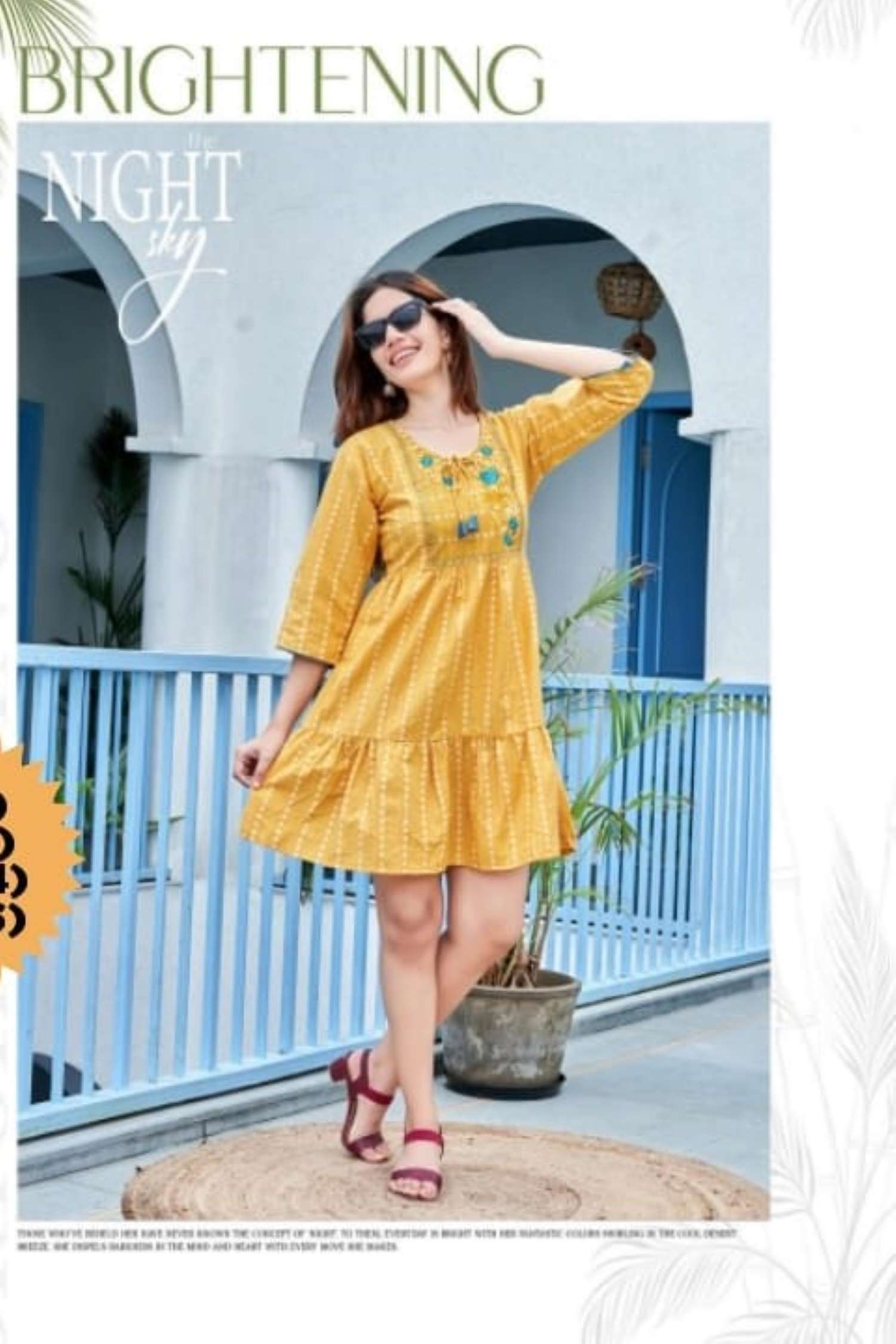 Sumshy Popstar Embroidery Pure Khadi Cotton Short Kurtis