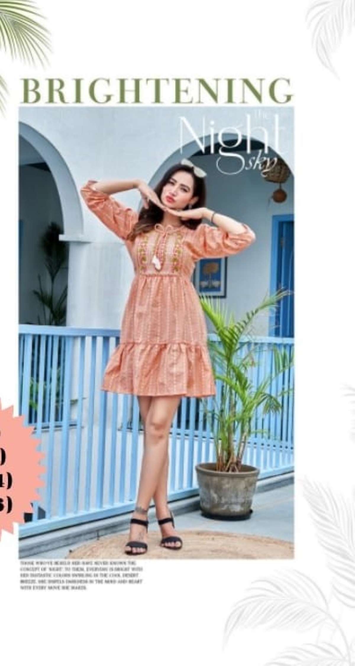 Sumshy Popstar Embroidery Pure Khadi Cotton Short Kurtis