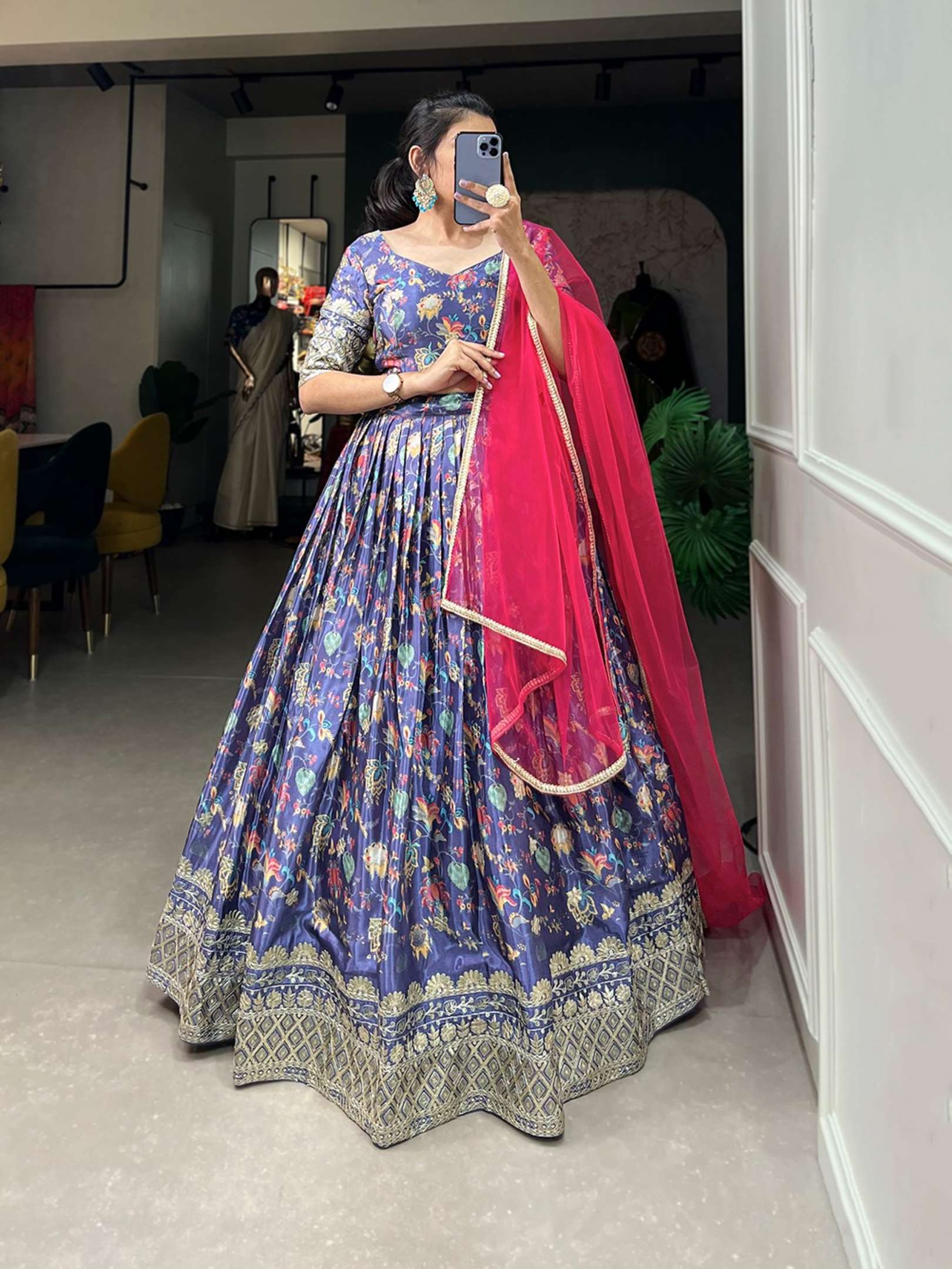 Sumshy latest Digital Printed Chinon Lehenga Choli