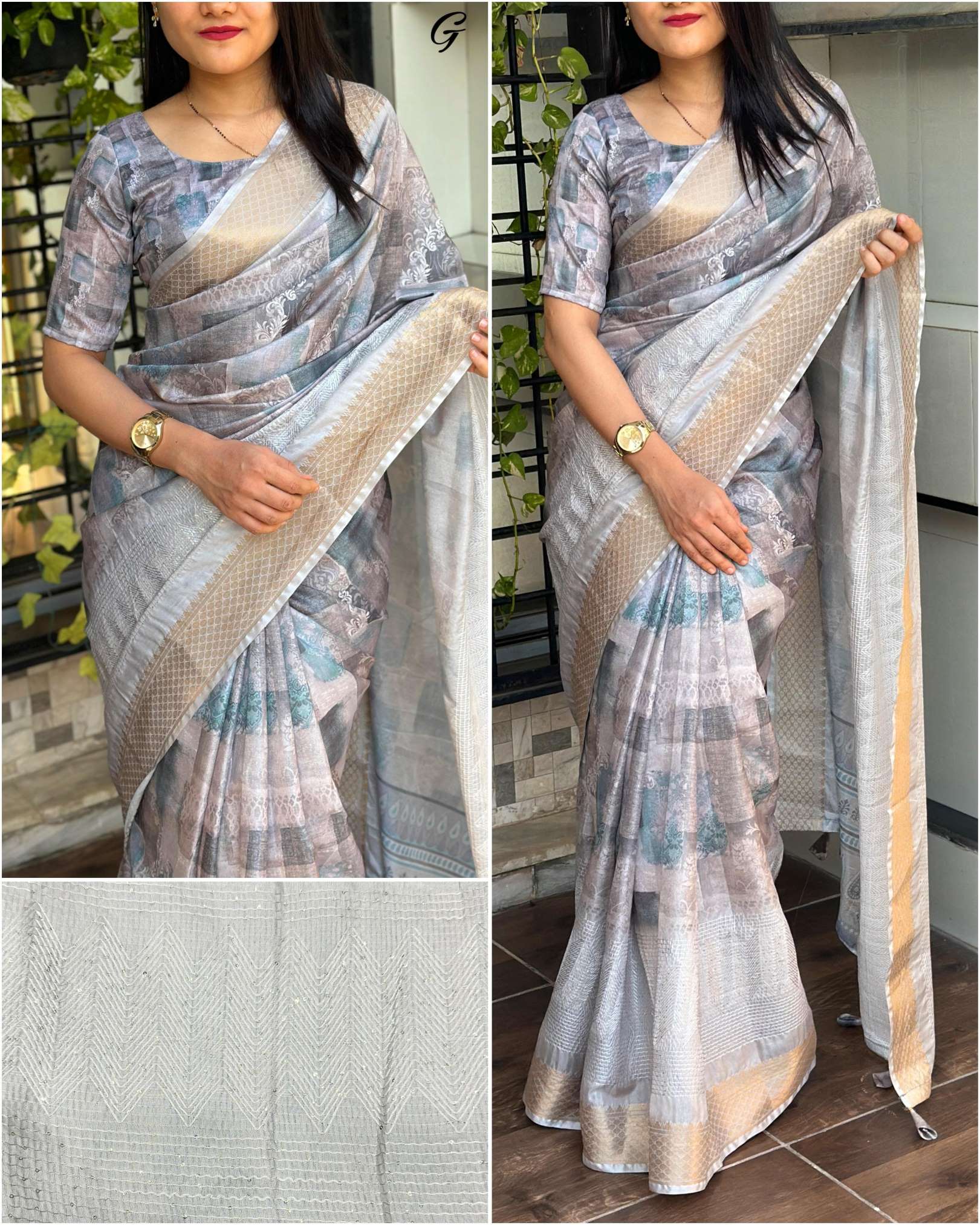 Sumshy Neerja Digital Printed Muslin Cotton Sarees
