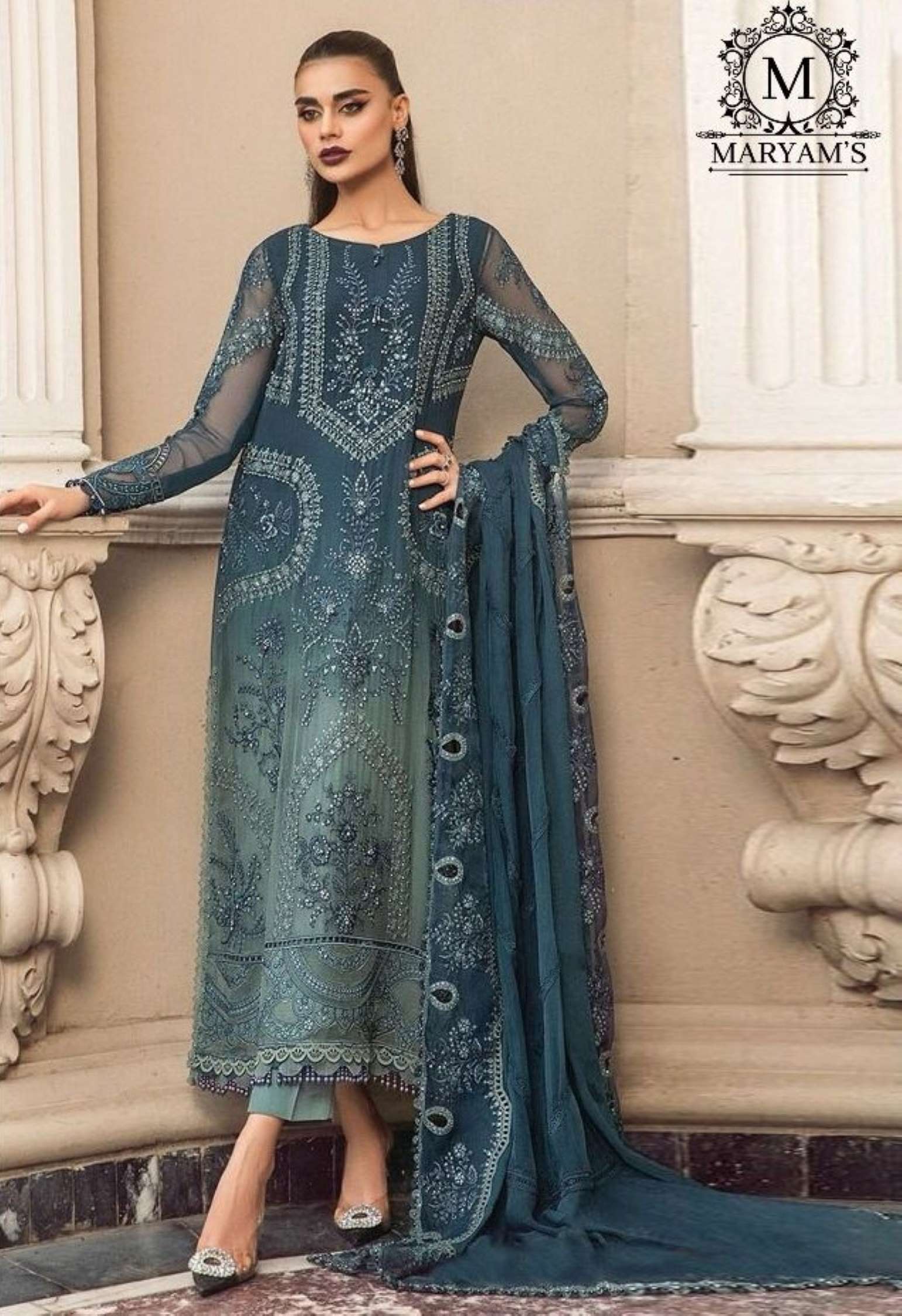 Sumshy Maryams Heavy Double Tone Organza Dress Material