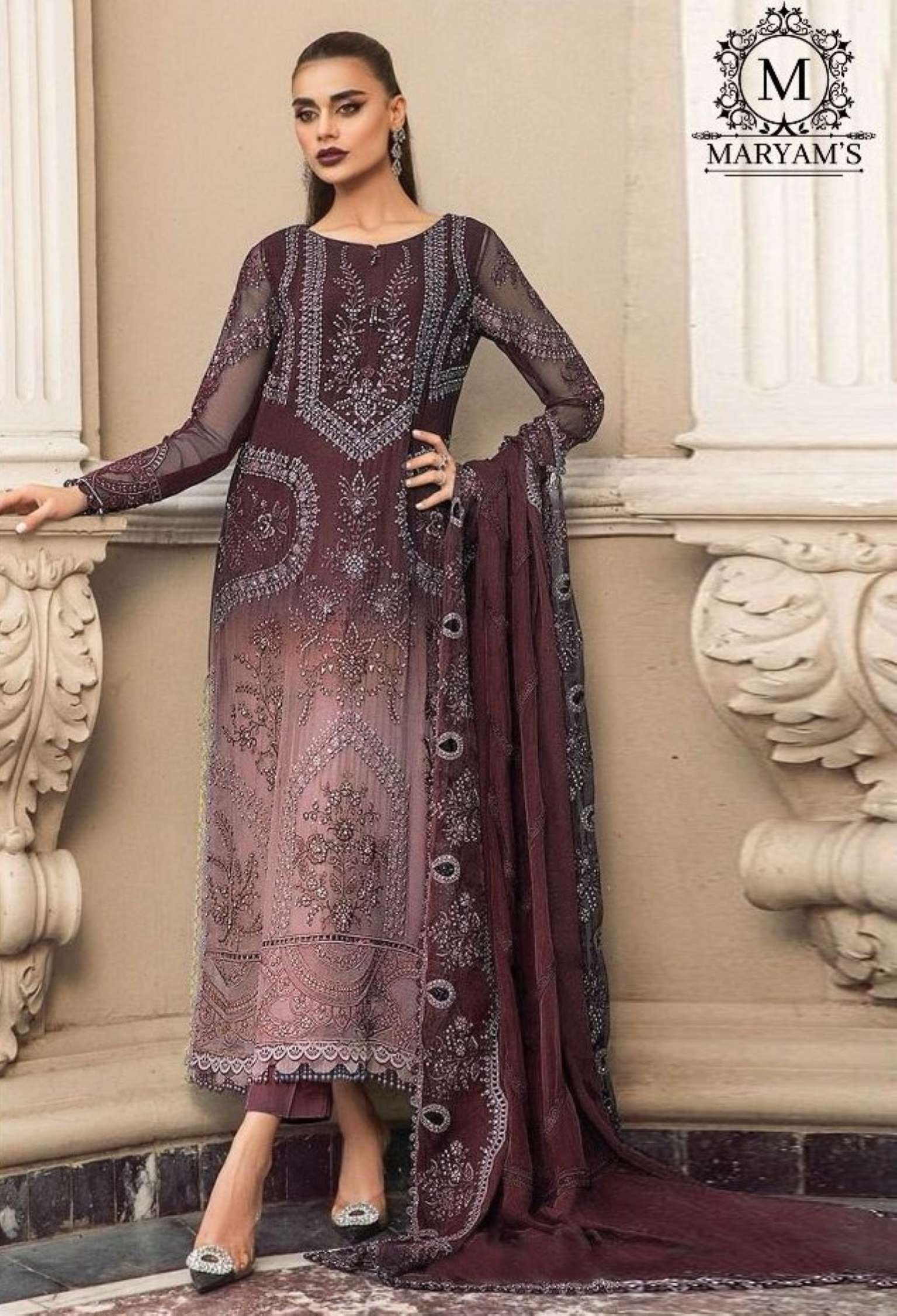 Sumshy Maryams Heavy Double Tone Organza Dress Material