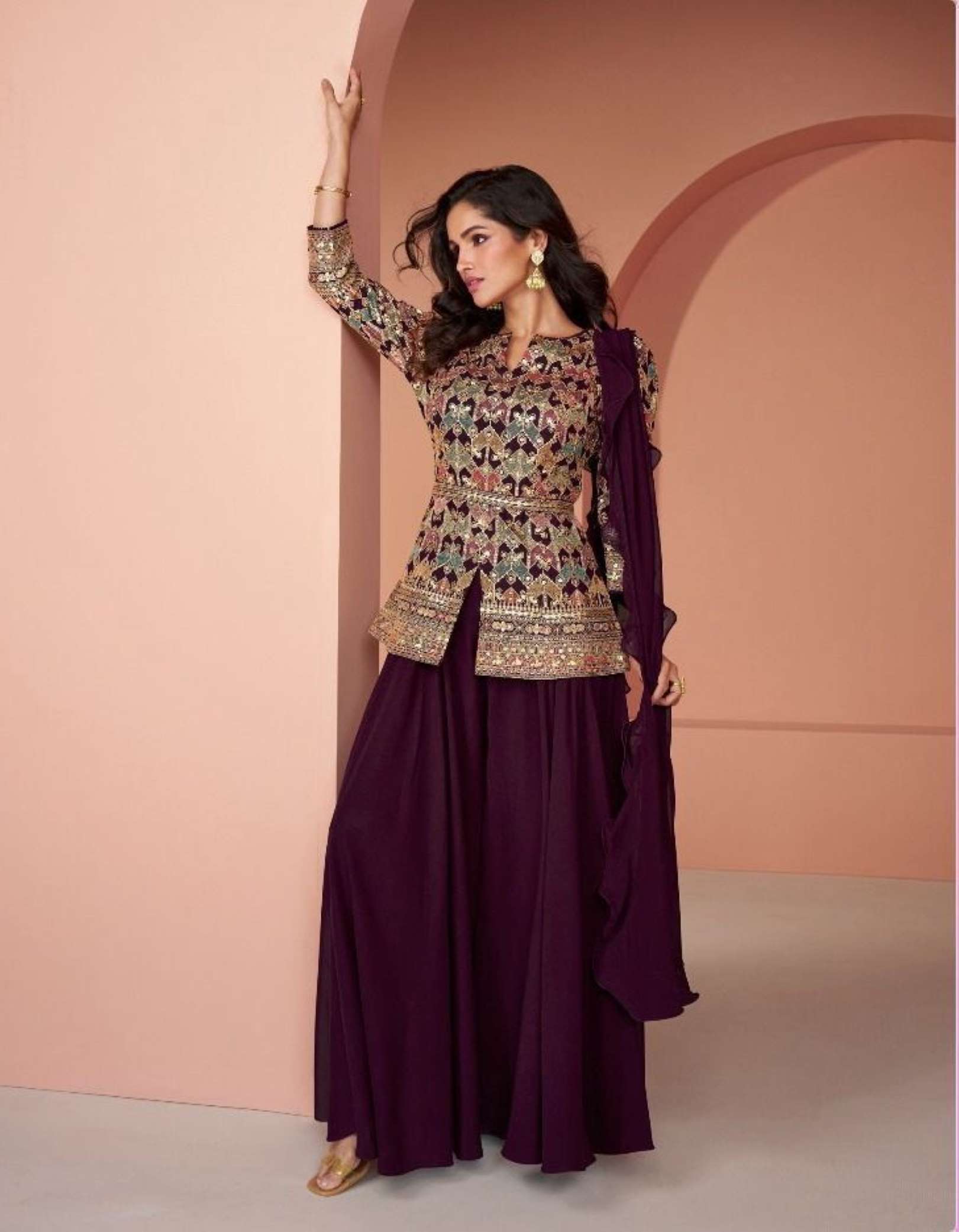 Sayuri Jasmine Embroidery Real Georgette Readymade Dress