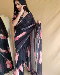 Sumshy Latest Floral Printed Georgette Designer Sarees