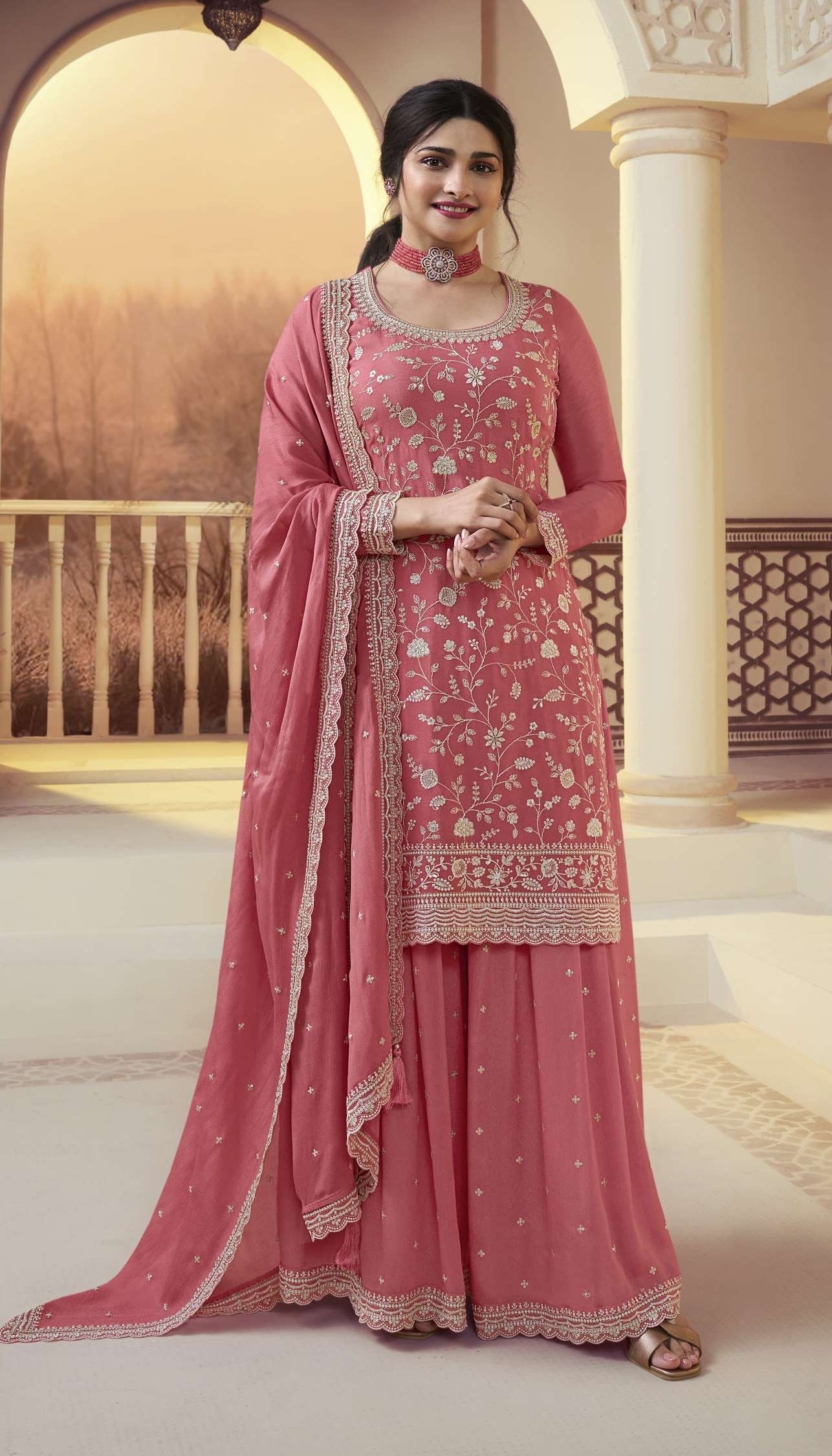 Kuleesh Suhani Embroidery Chinon Readymade Dress