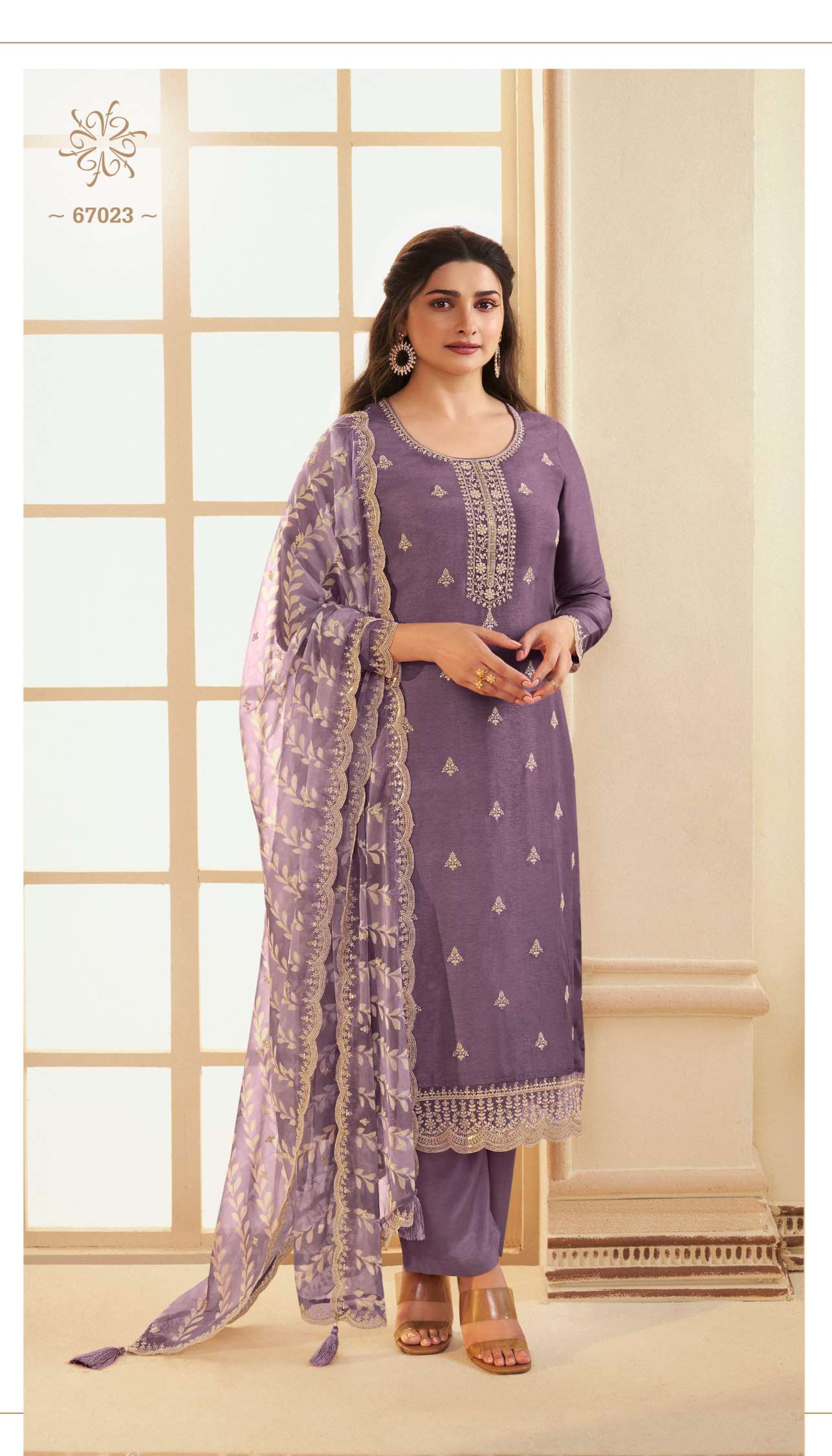 Kuleesh Sohini Embroidery Dola Silk Readymade Dress