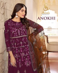 Sabah Anokhi Embroidery Faux Georgette Readymade Dress