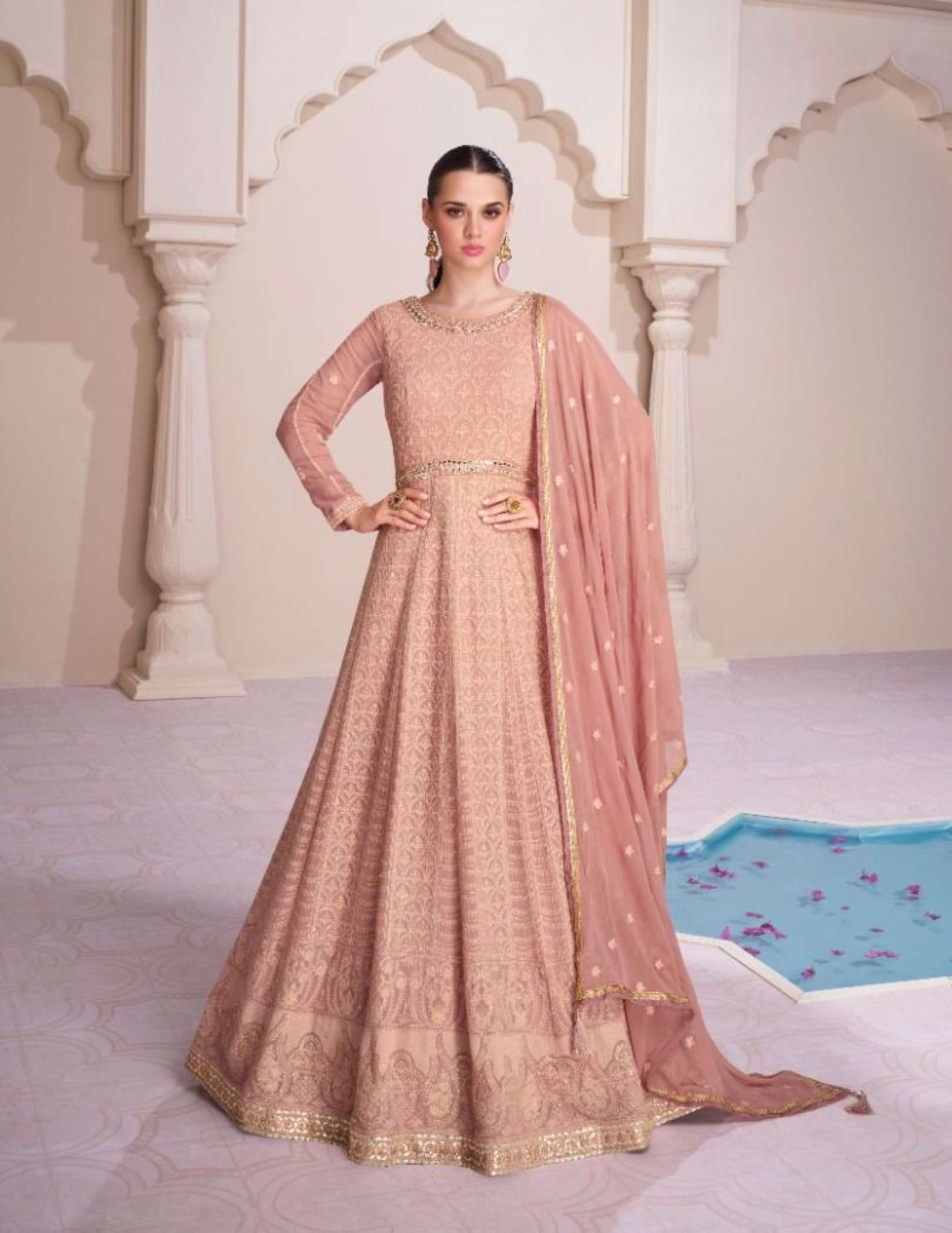 Sayuri Farida Real Georgette Embroidery Gown With Dupatta