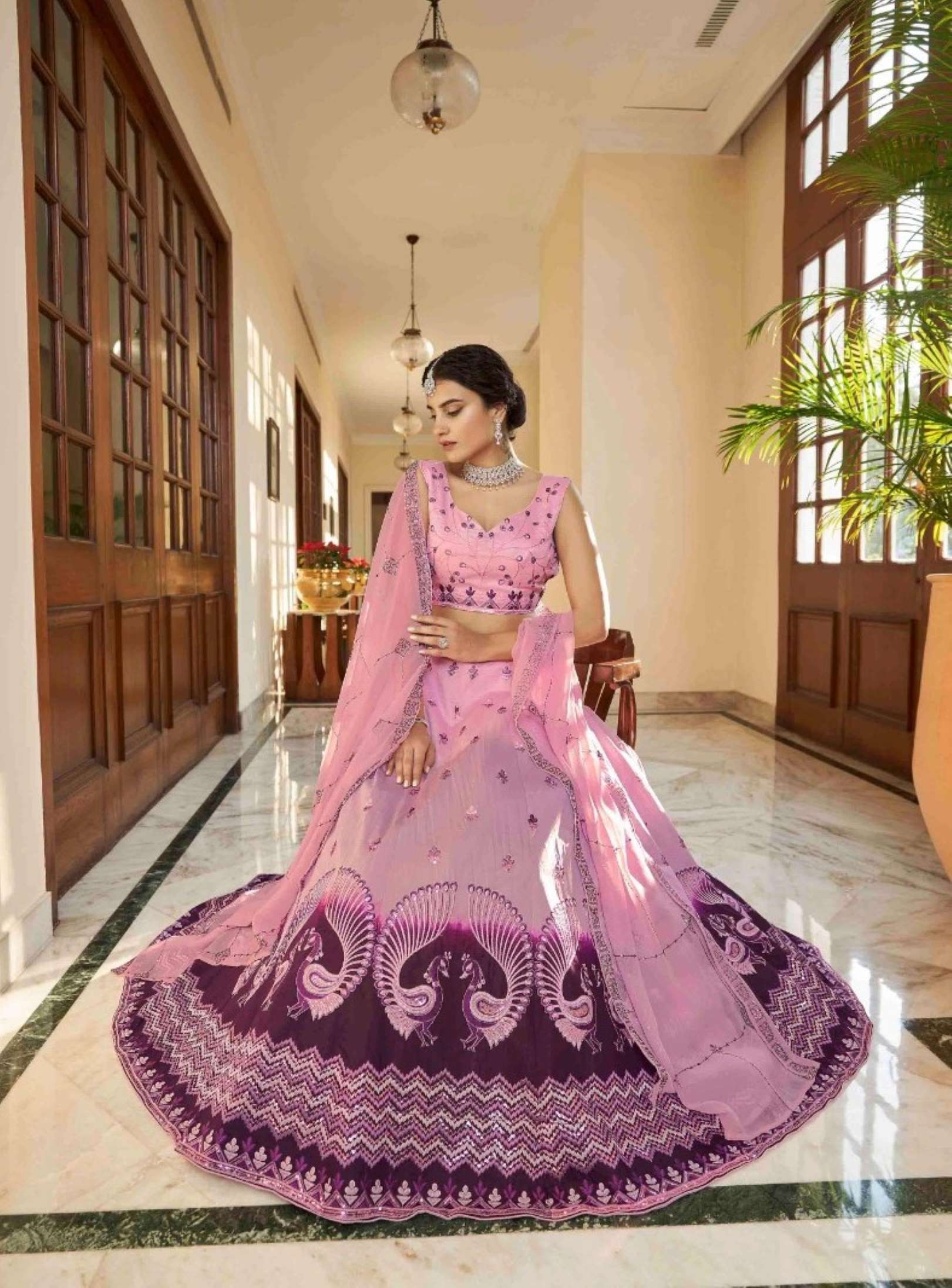 Shubhkala Bridesmaid Art Silk Wedding Wear Lehenga Choli