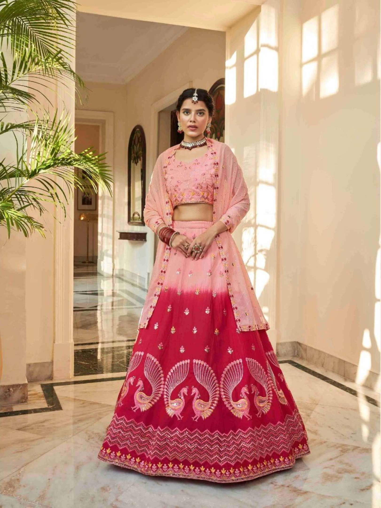 Shubhkala Bridesmaid Art Silk Wedding Wear Lehenga Choli