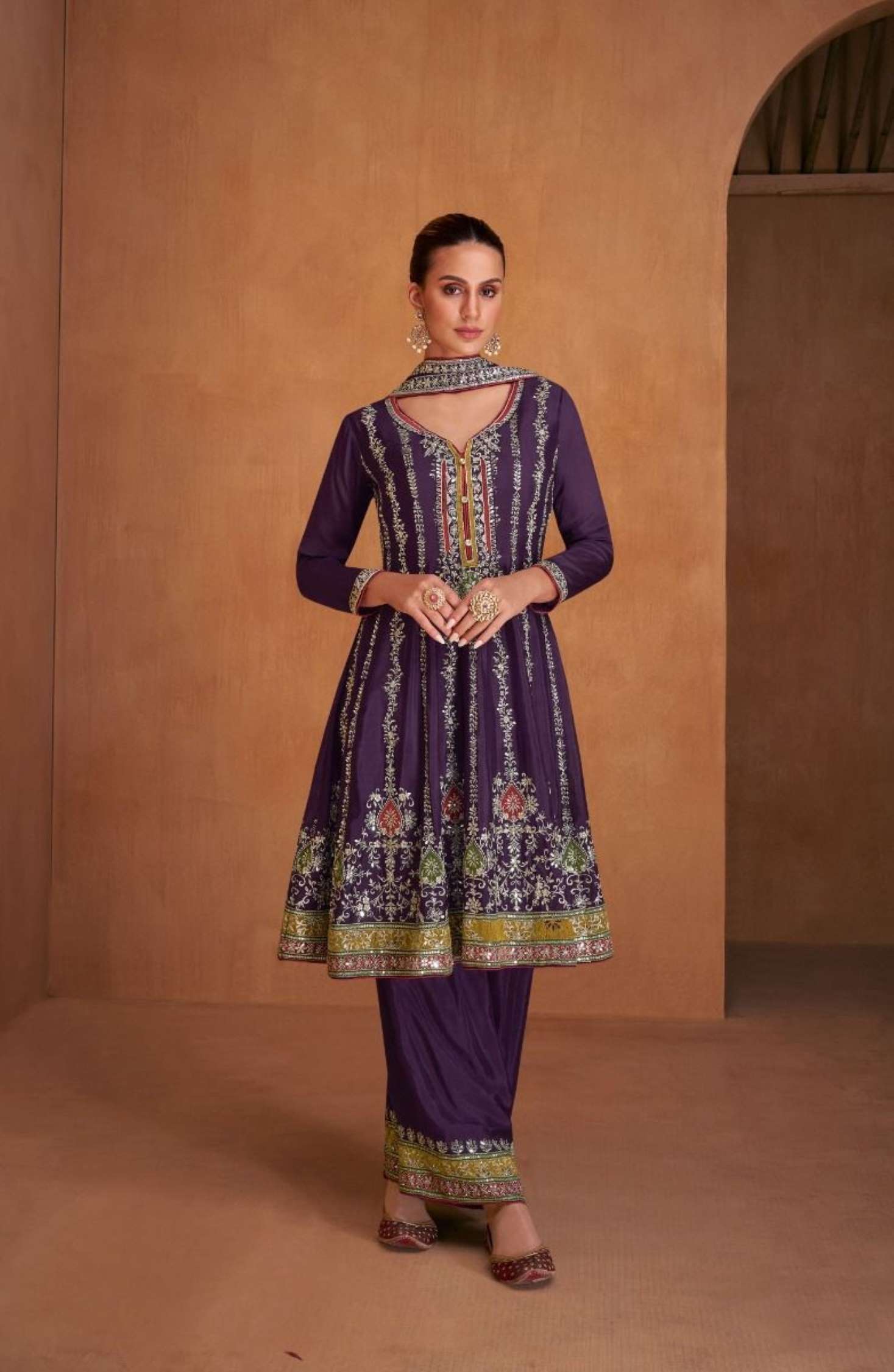 Gulkayra Shysha Embroidery Real Chinon Readymade Dress