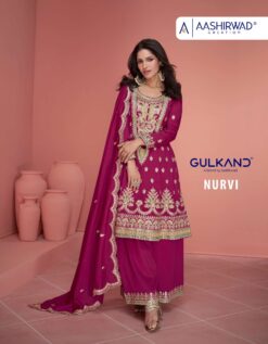 Aashirwad Nurvi Premium Silk Embroidery Readymade Dress