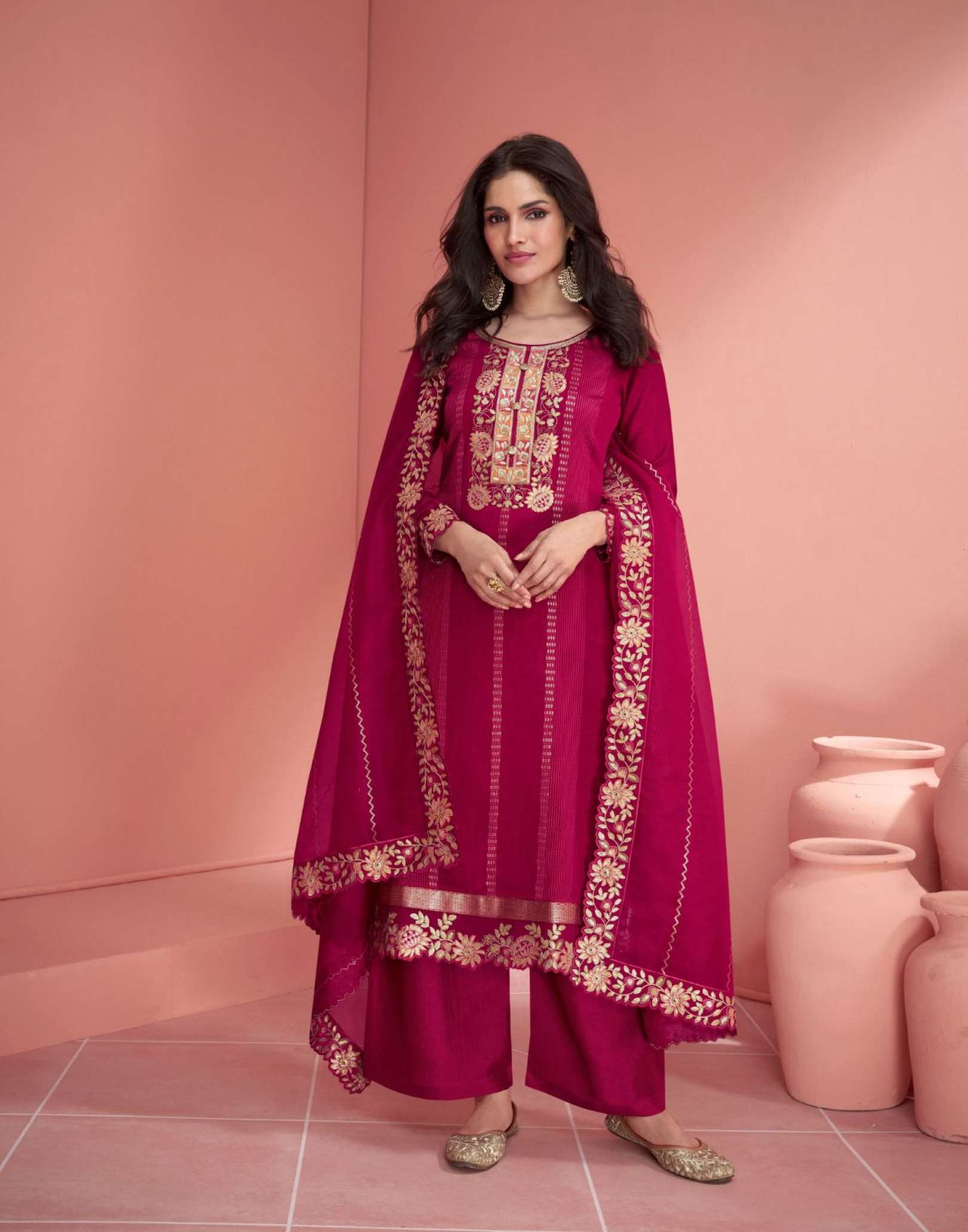 Aashirwad Gulkand Mehran Premium Silk Readymade Dress