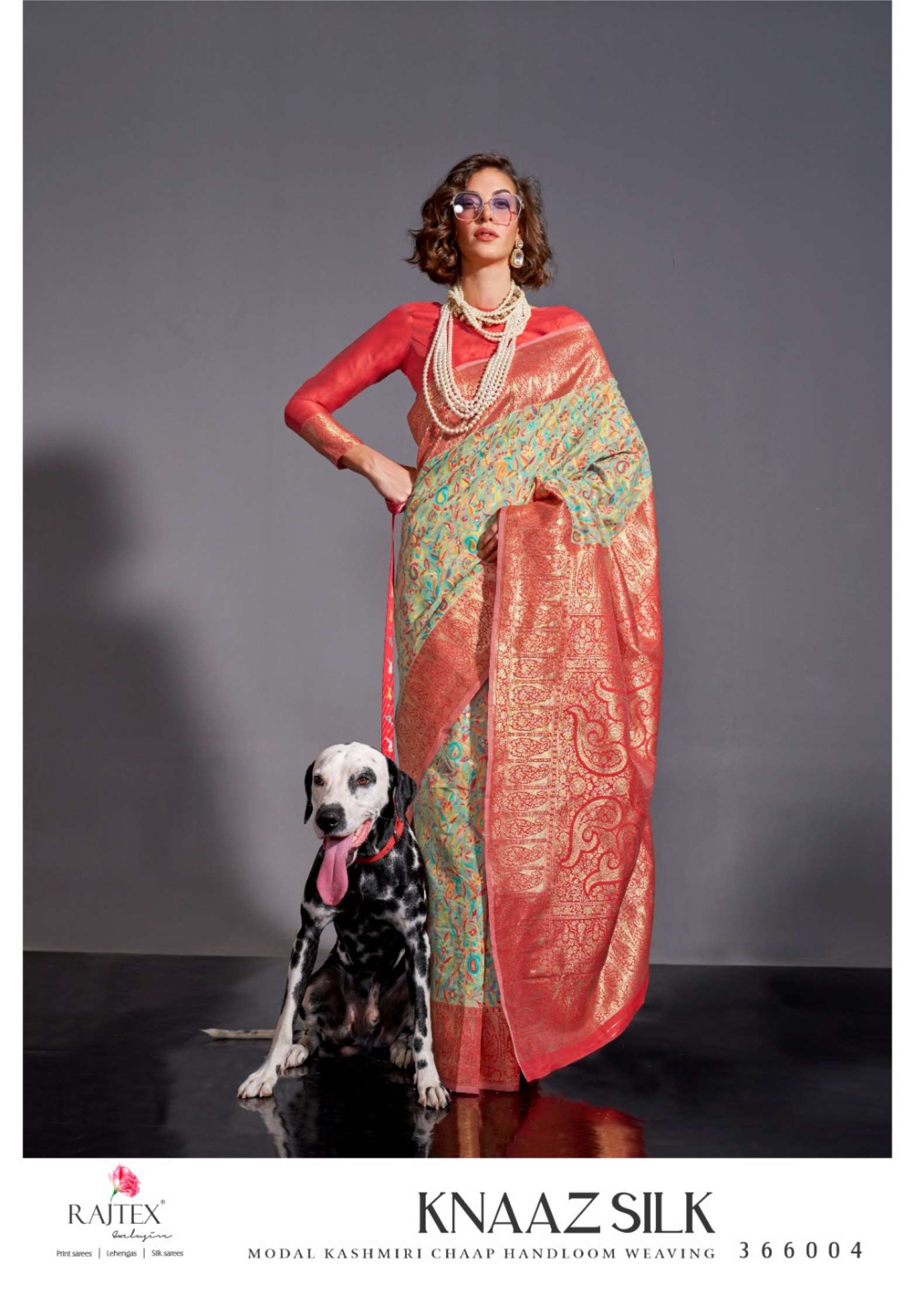 Rajtex Knaaz Modal Kashmiri Handloom Weaving Silk Sarees