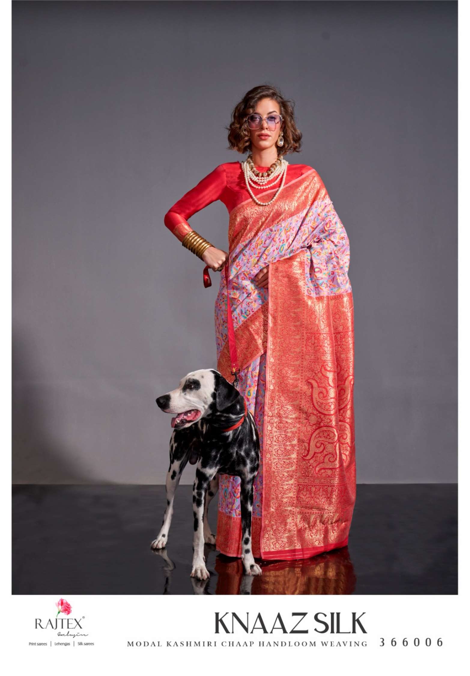 Rajtex Knaaz Modal Kashmiri Handloom Weaving Silk Sarees