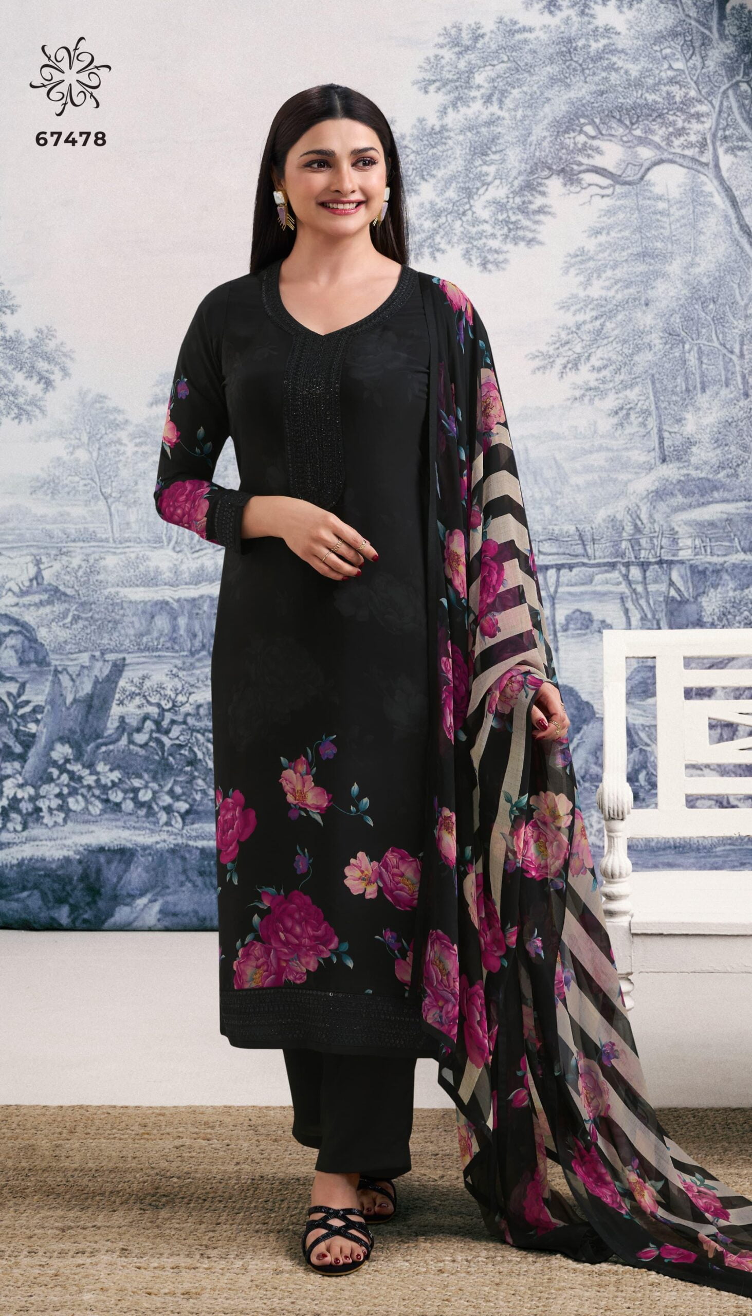 Sumshy Silkina Royal Crepe Digital Printed Readymade Dress