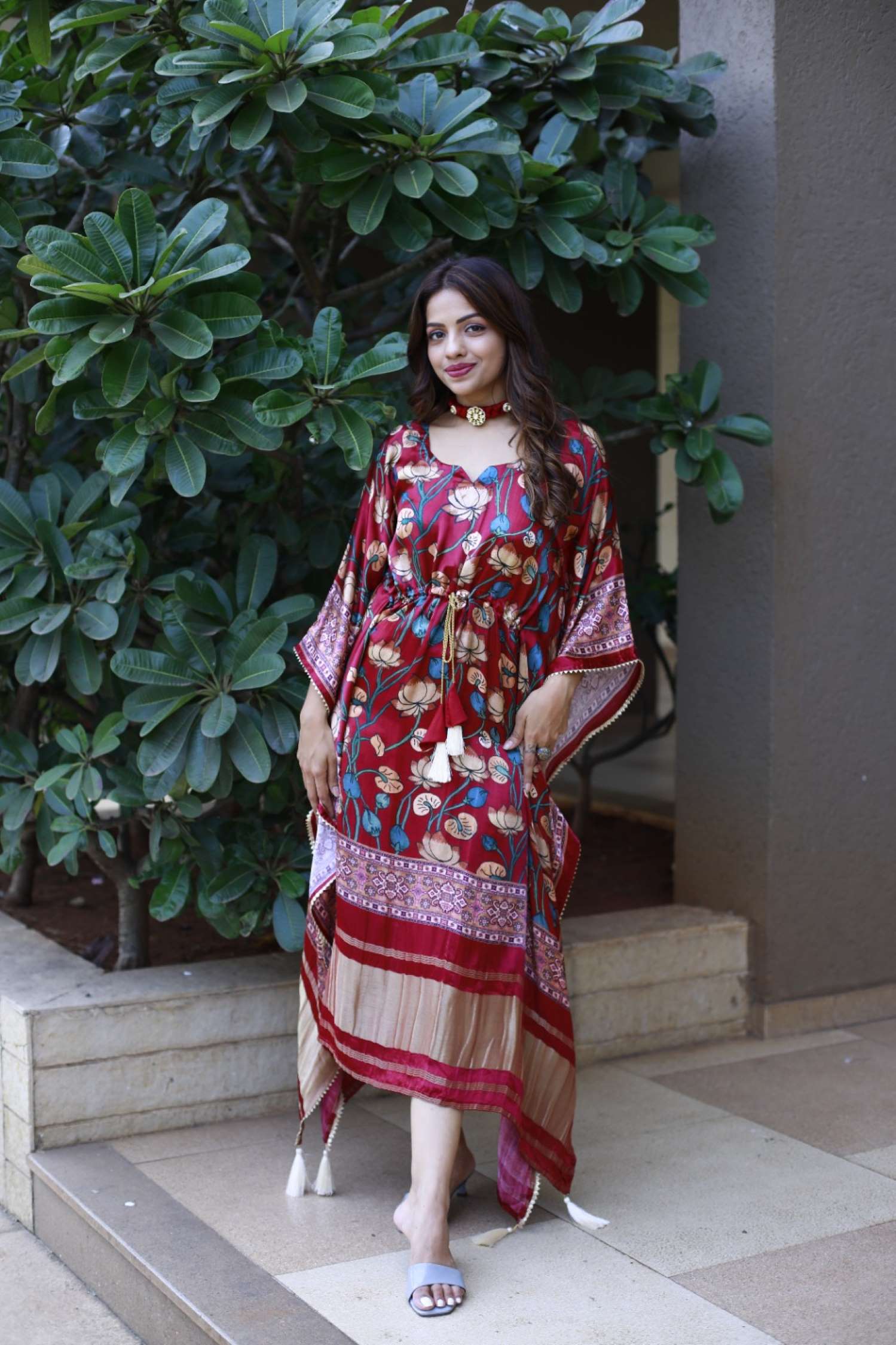Sumshy Fancy Digital Printed Gaji Silk Kaftan