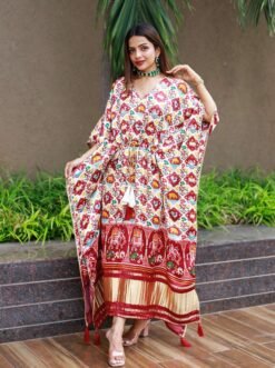 Sumshy Fancy Digital Printed Gaji Silk Kaftan