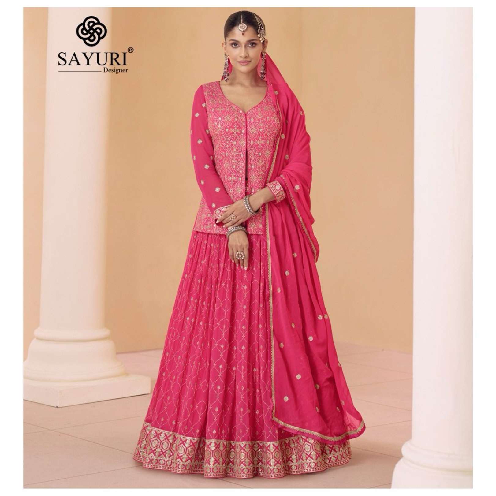 Sayuri Sara Embroidery Real Georgette Readymade Dress