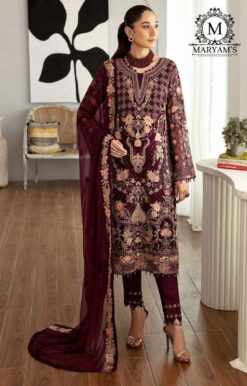 Sumshy Maryams Embroidery Heavy Georgette Dress Material