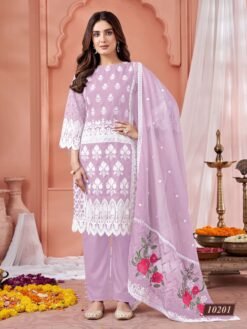 Sumshy Anjubaa Soft Organza Thread Work Pakistani Dress