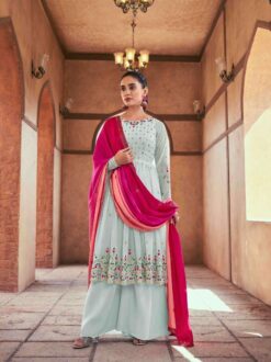 Shubhkala Flory Embroidery Georgette Readymade Dress