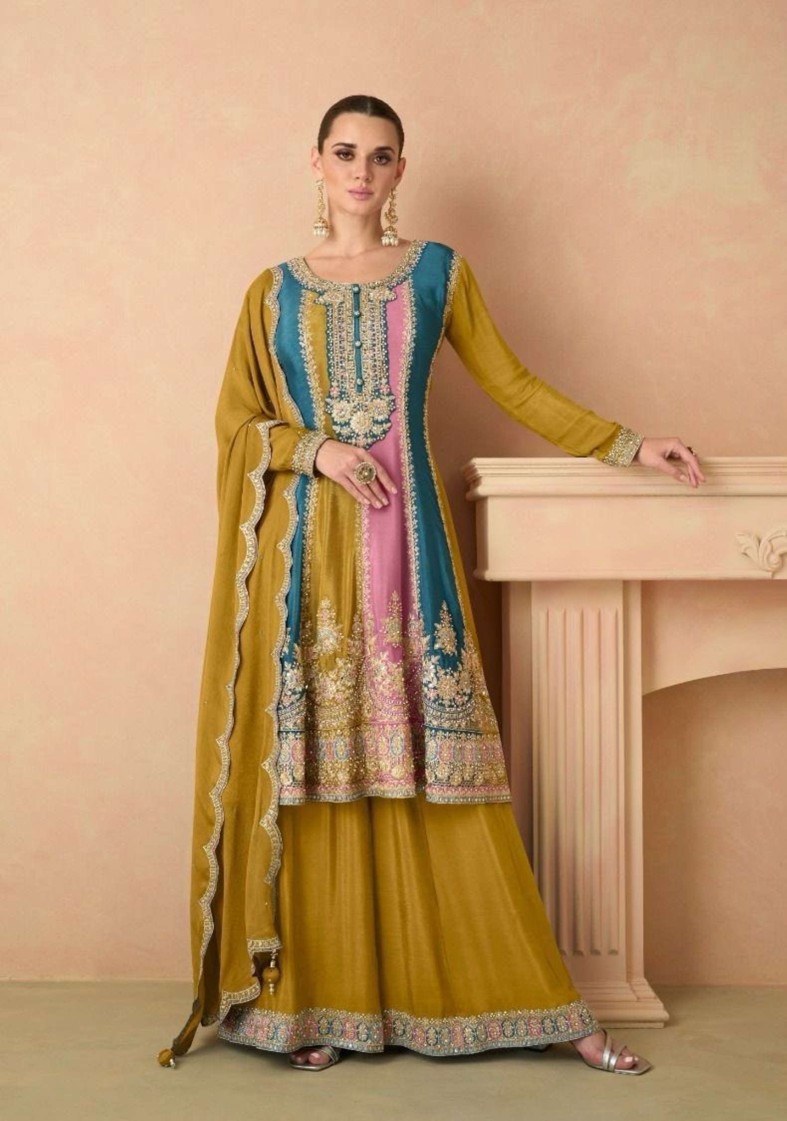 Gulkayra Izhar Embroidery Real Chinon Readymade Dress