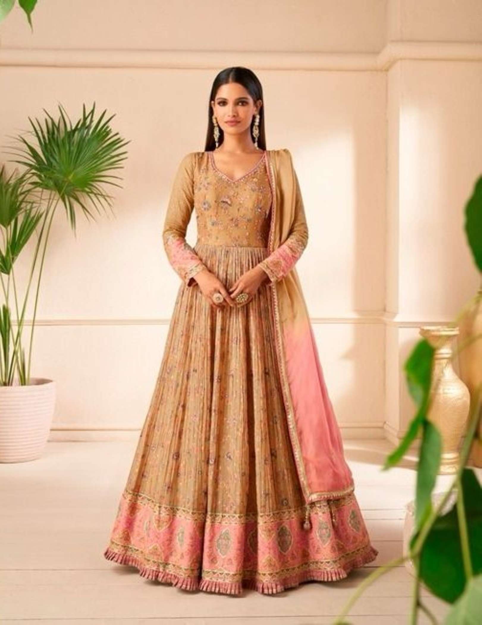 Sayuri Khwaab Real Georgette Silk Gown With Dupatta