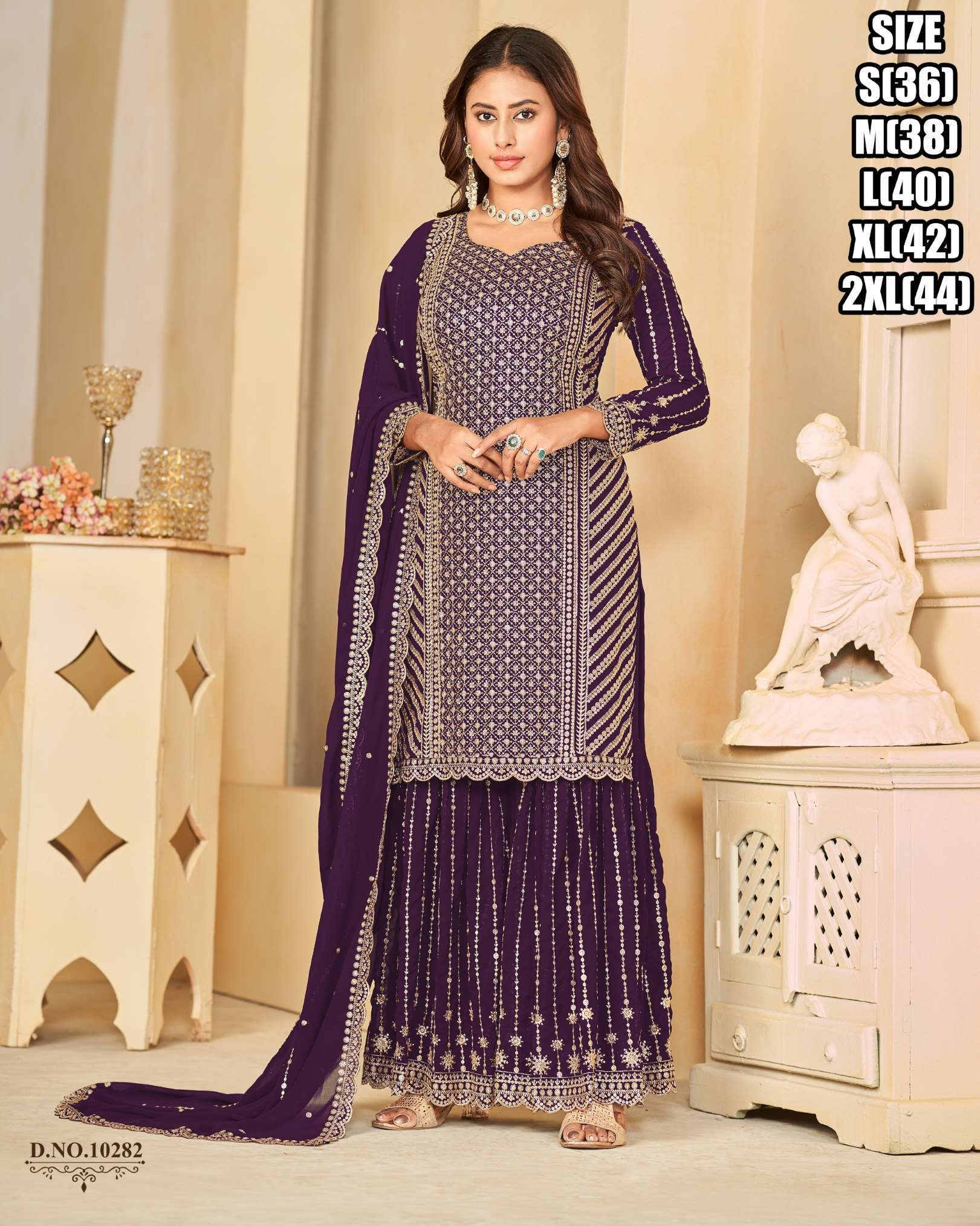 Sumshy Faux Georgette With Embroidery Work Readymade Dress