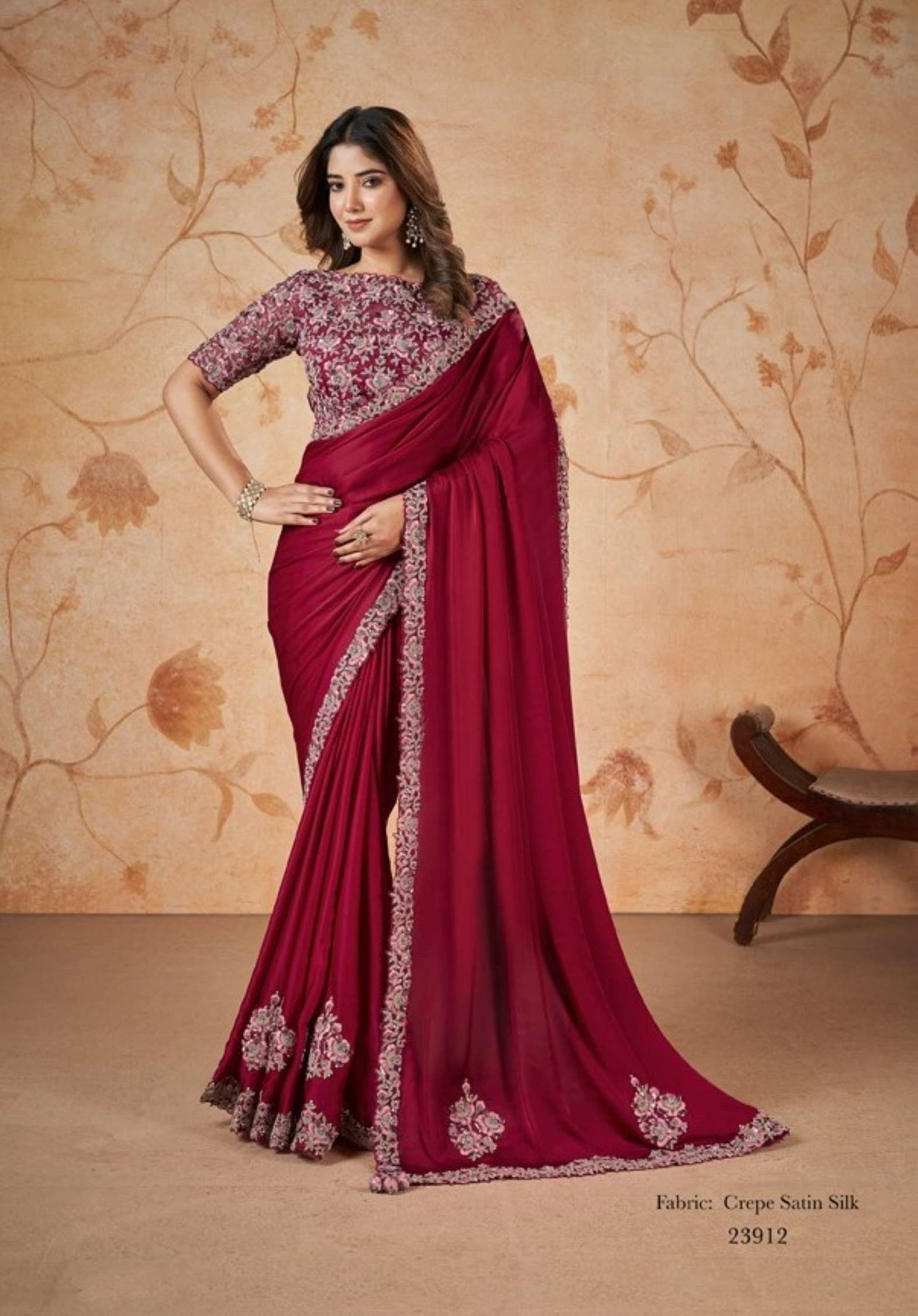 Mahotasav Dakshika Party Wear Satin Chiffon Silk Sarees