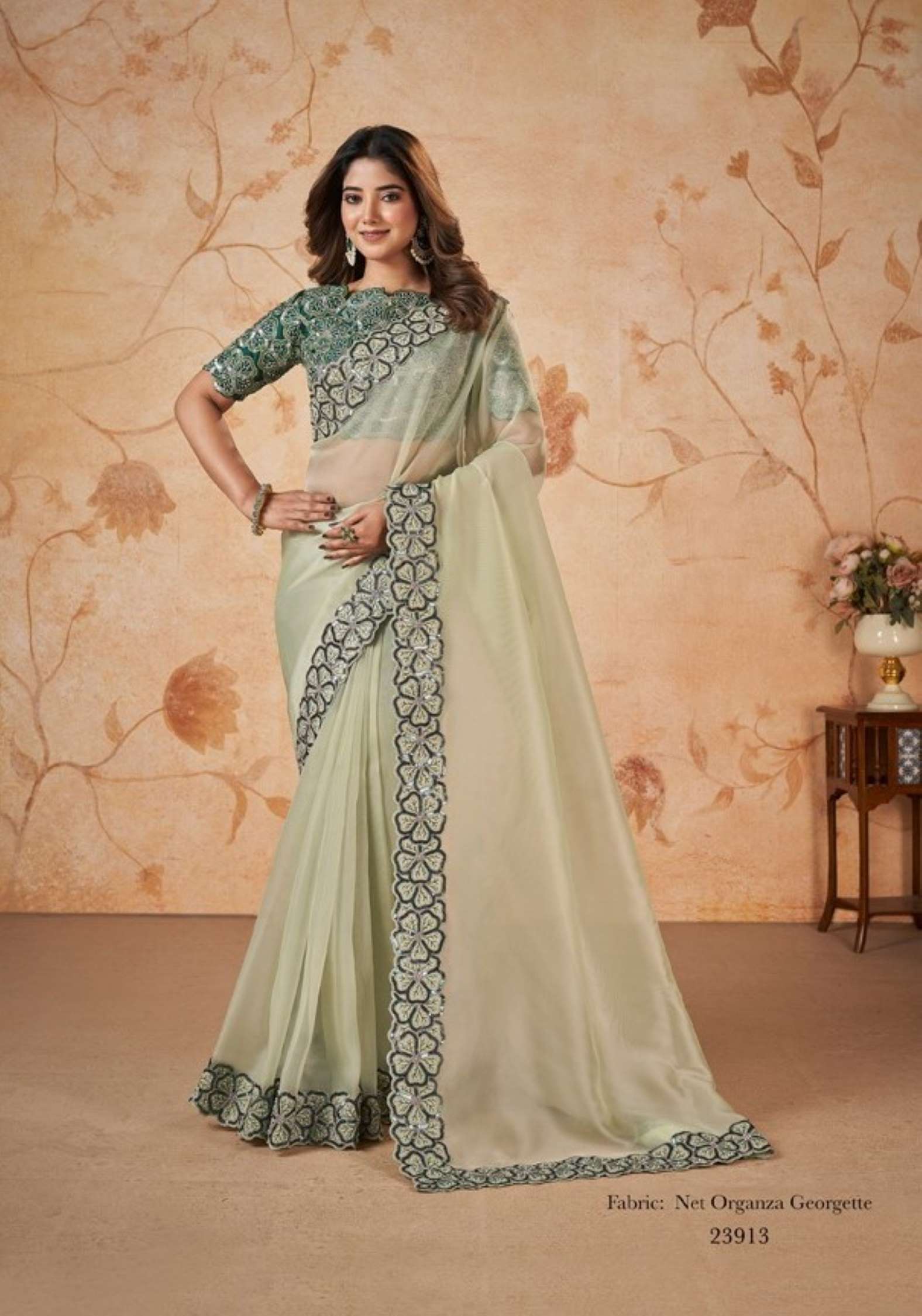 Mahotasav Dakshika Party Wear Satin Chiffon Silk Sarees