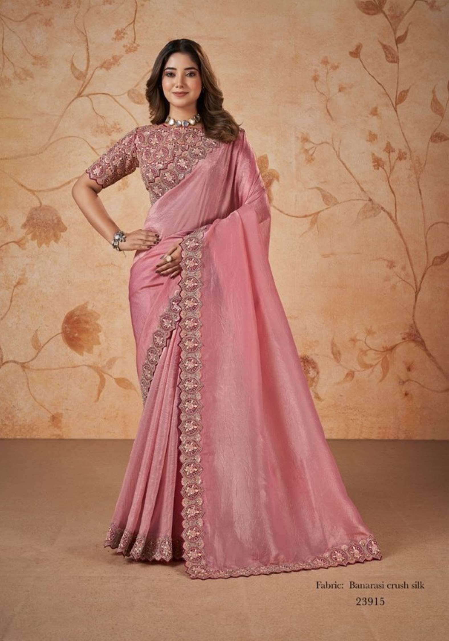 Mahotasav Dakshika Party Wear Satin Chiffon Silk Sarees