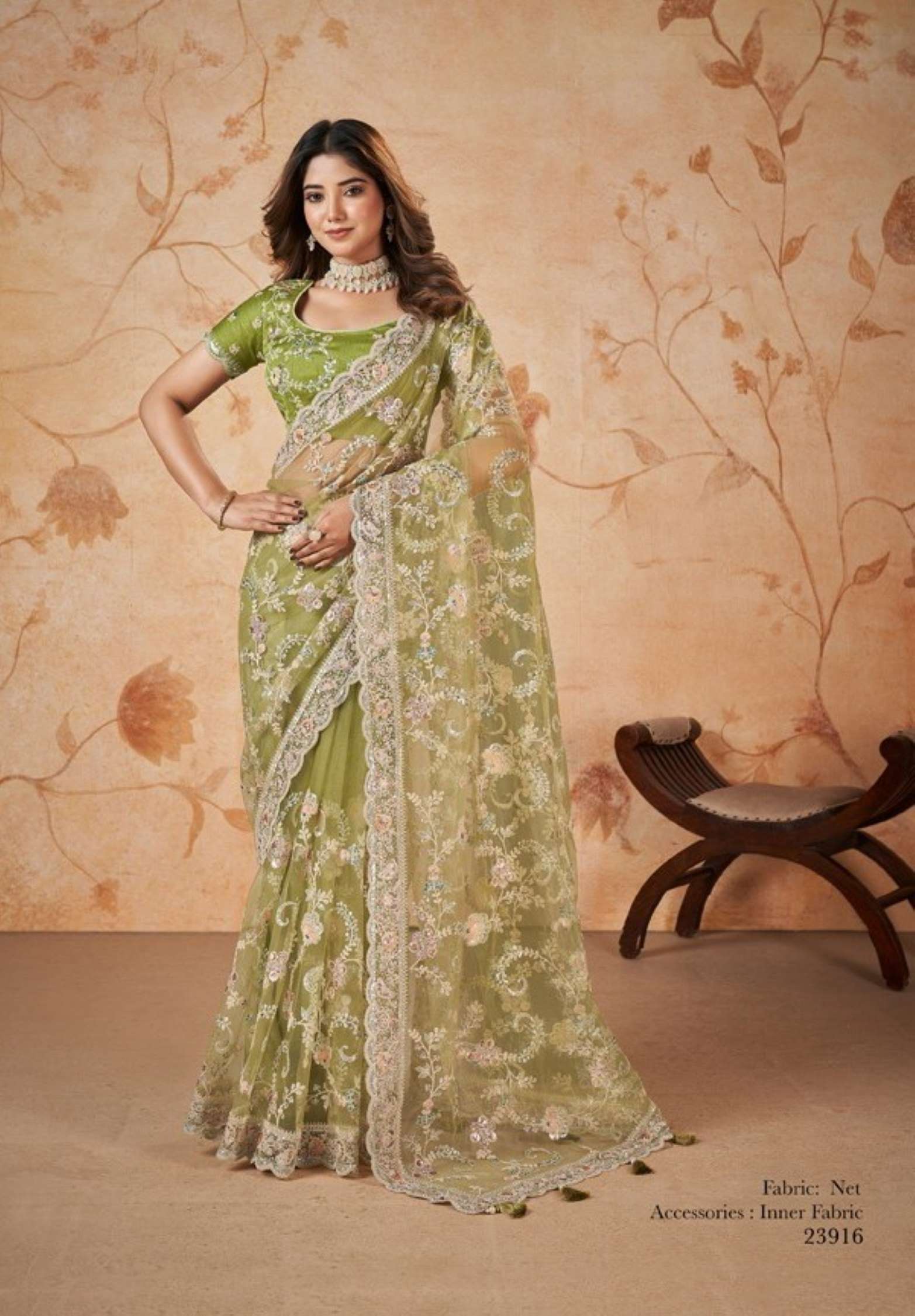 Mahotasav Dakshika Party Wear Satin Chiffon Silk Sarees