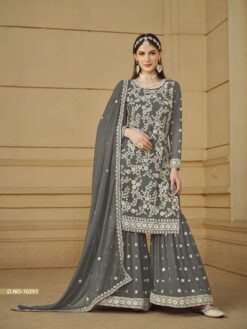 Sumshy Anjubaa Faux Georgette Embroidery Readymade Dress