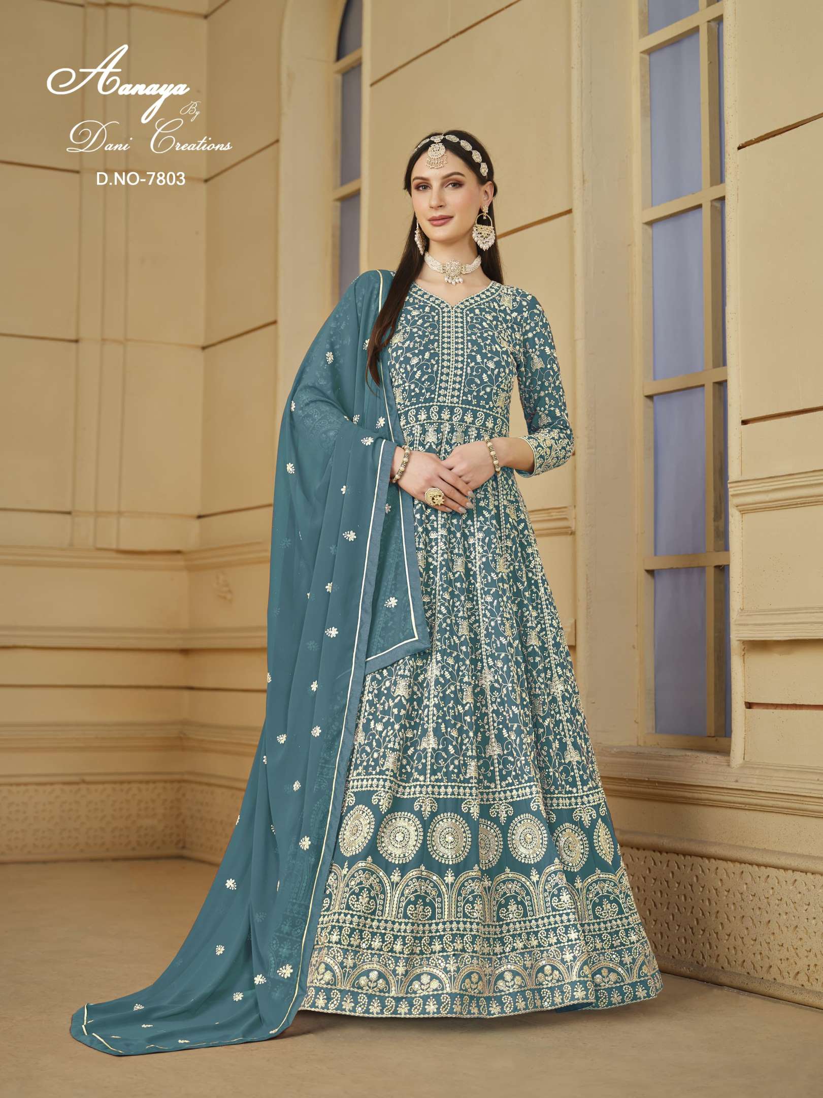 Sumshy Aanaya Faux Georgette With Embroidery Work Gown