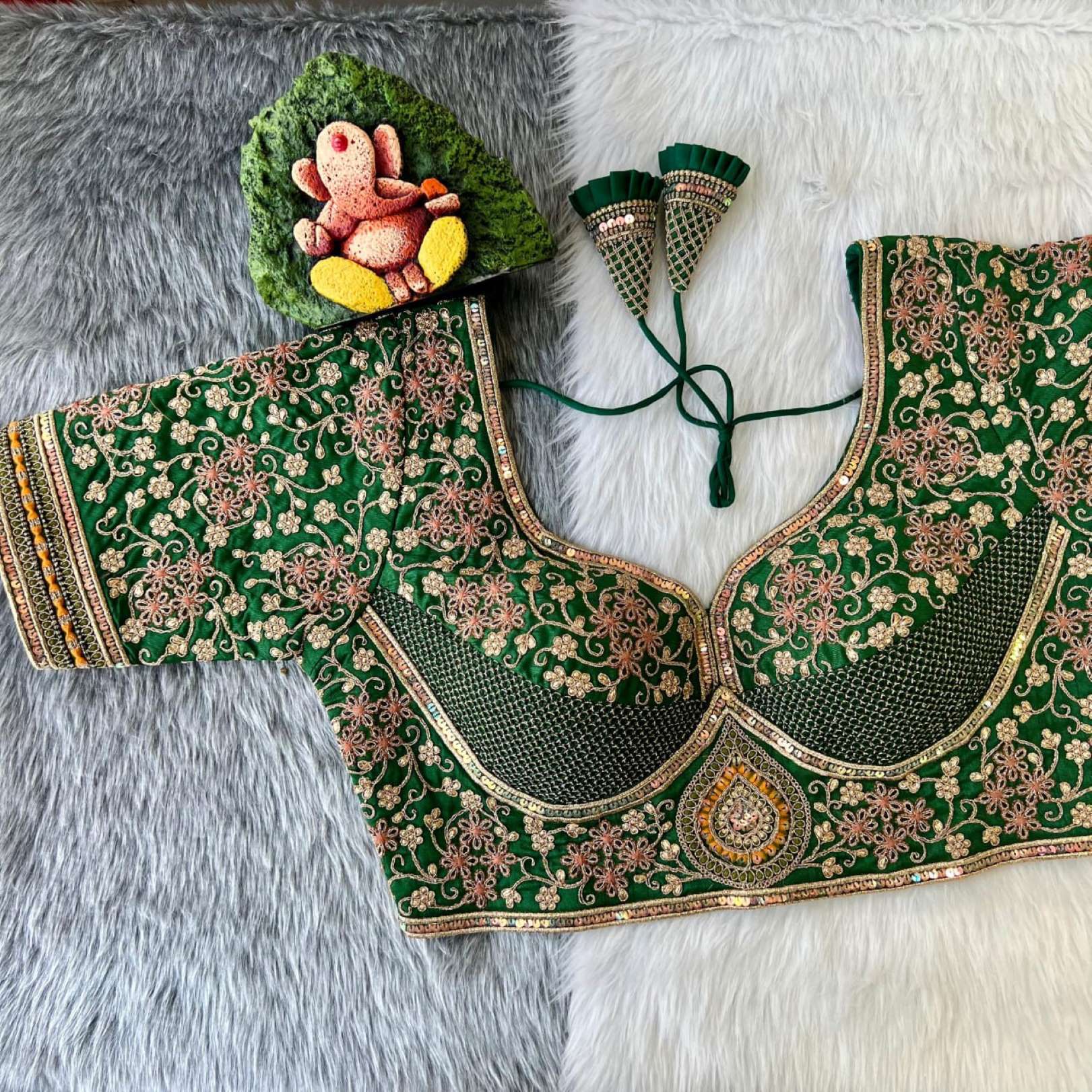 Sumshy Sabyasachi Bridal Timo Slub Embroidery Designer Blouse