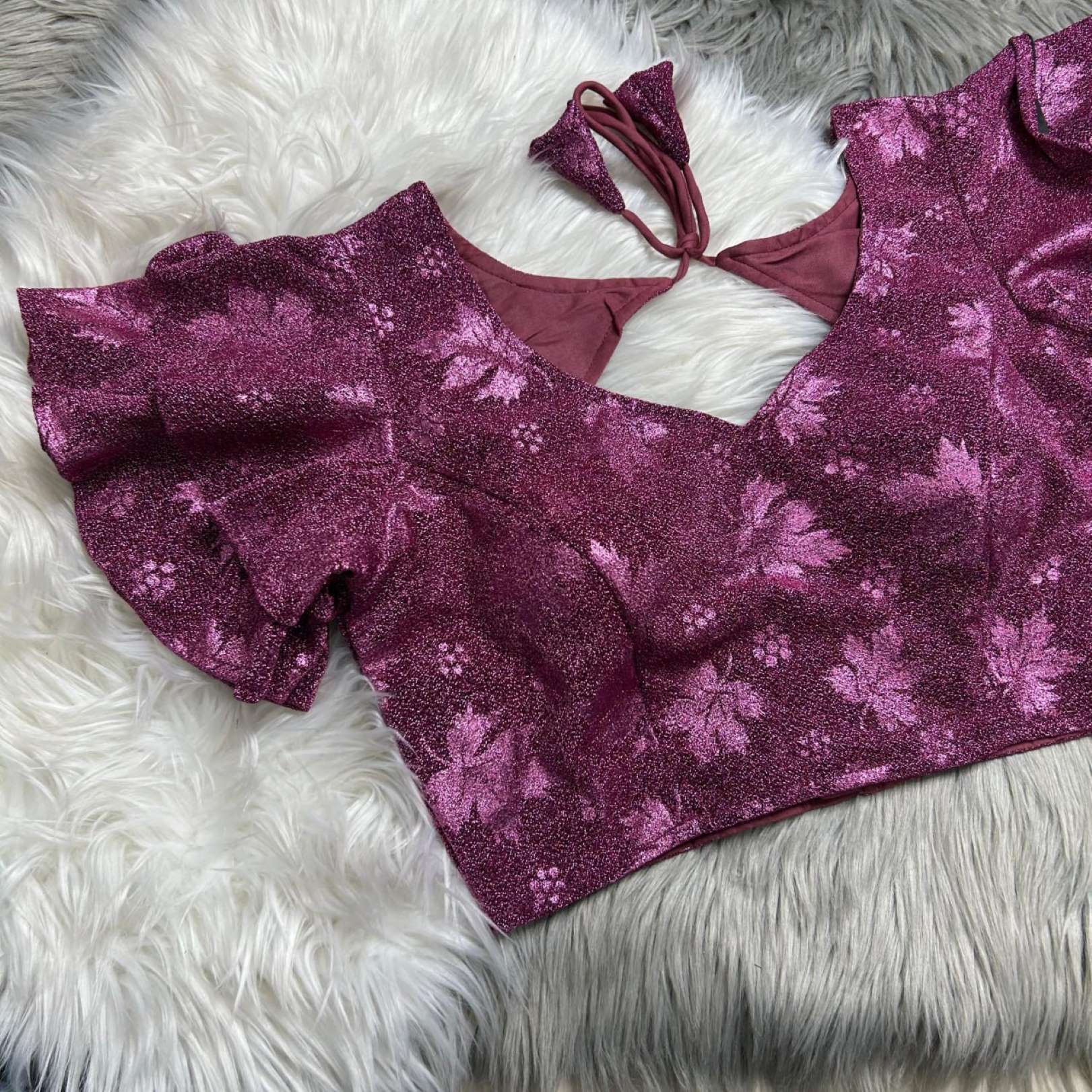 Sumshy Party Wear Ruffle Imported Koria Readymade Blouse