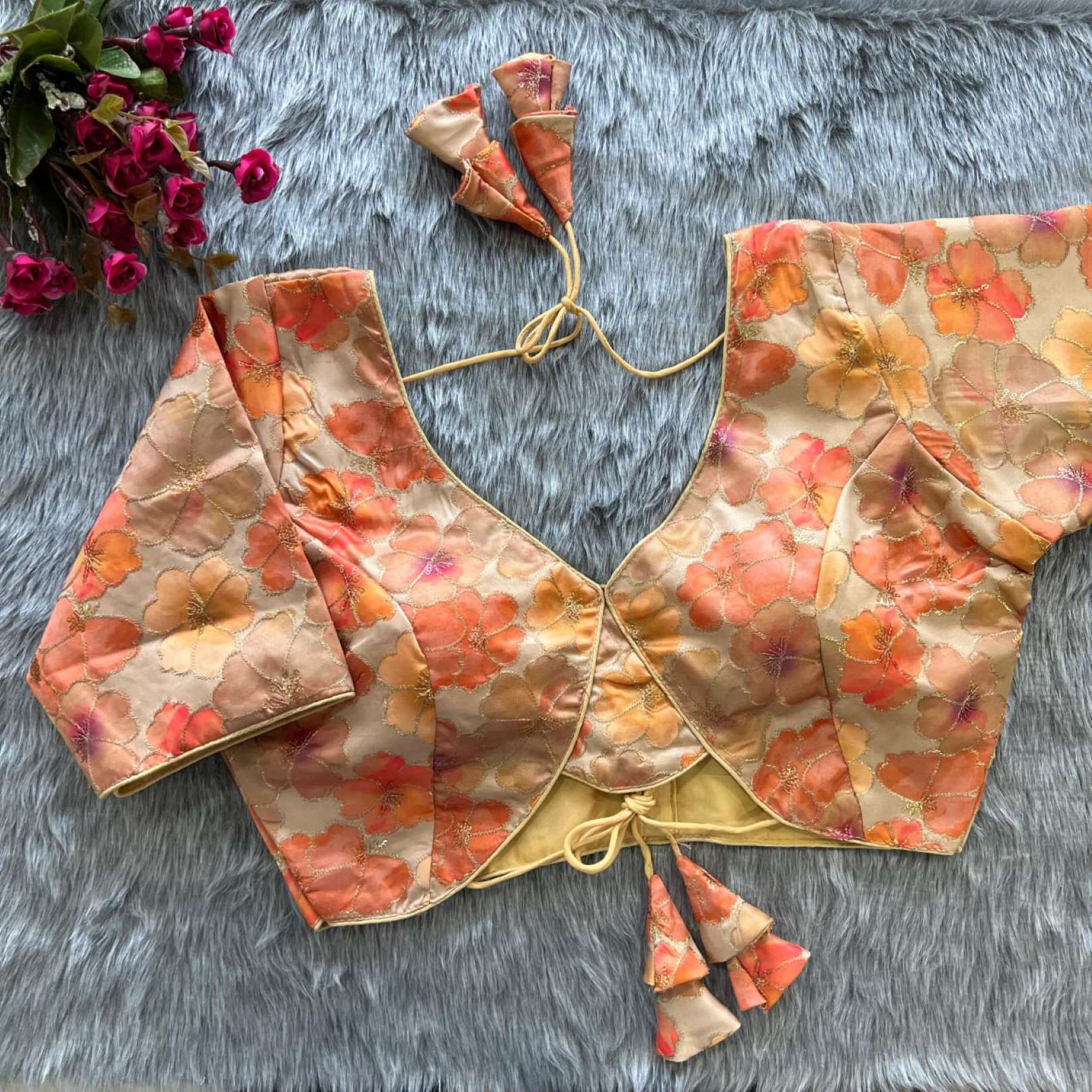 Sumshy Latest Party Wear Embroidery Malai Silk Designer Blouse