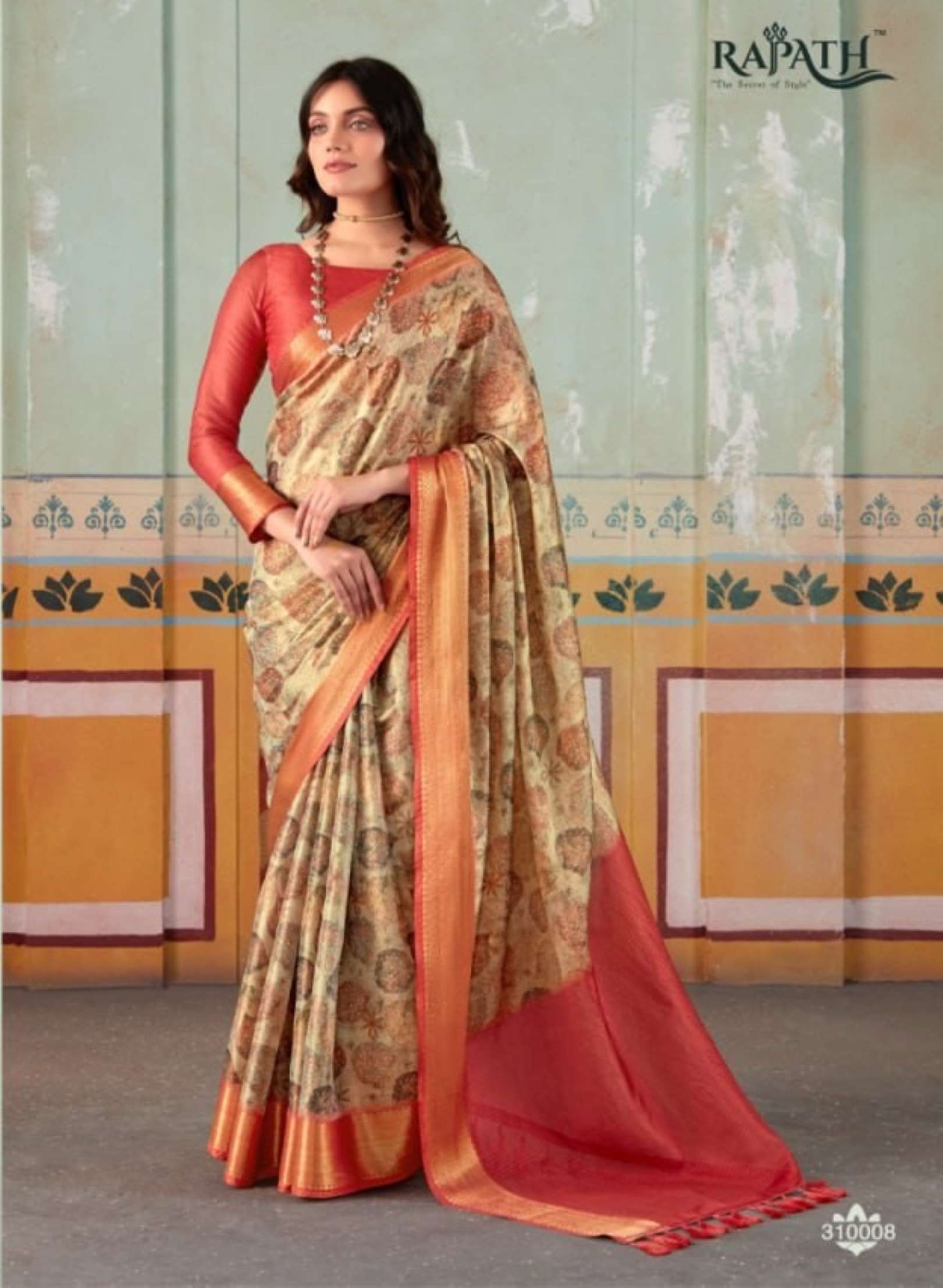 Rajpath Rubika Wedding Wear Tissue Kanchivaram Printed Saree