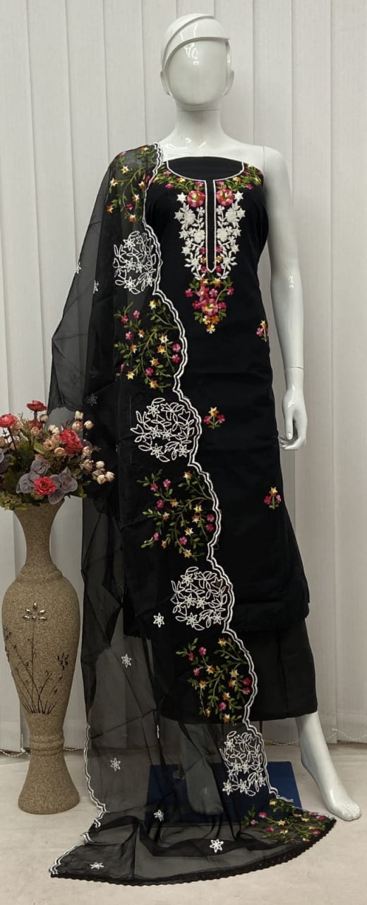 Sumshy Kanika Fancy Dress Material With Embroidery Work