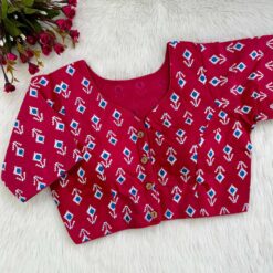 Sumshy Ikkat Printed Pure Erode Cotton Blouse