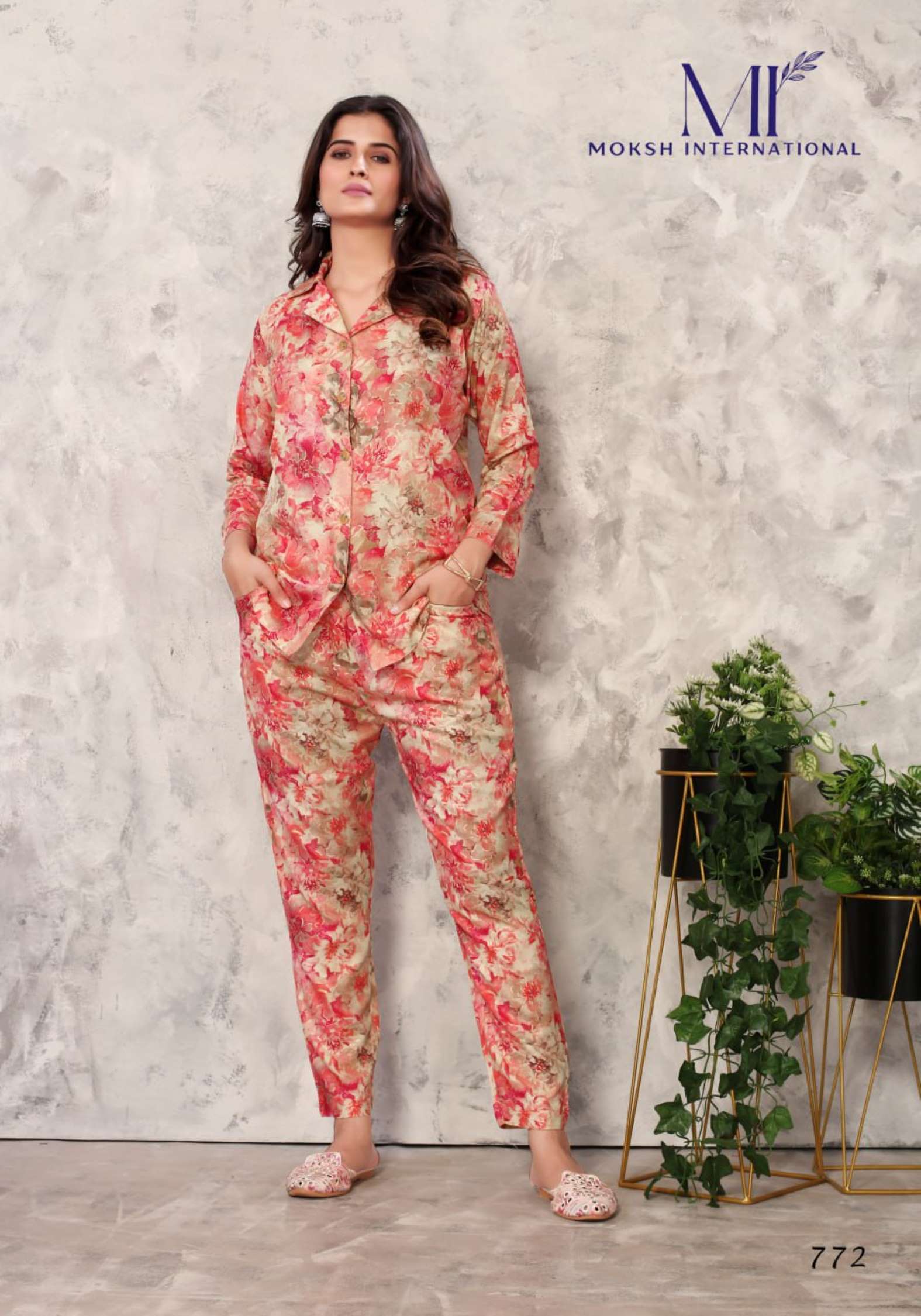 Moksh International Printed Premium Rayon Co-ord Set