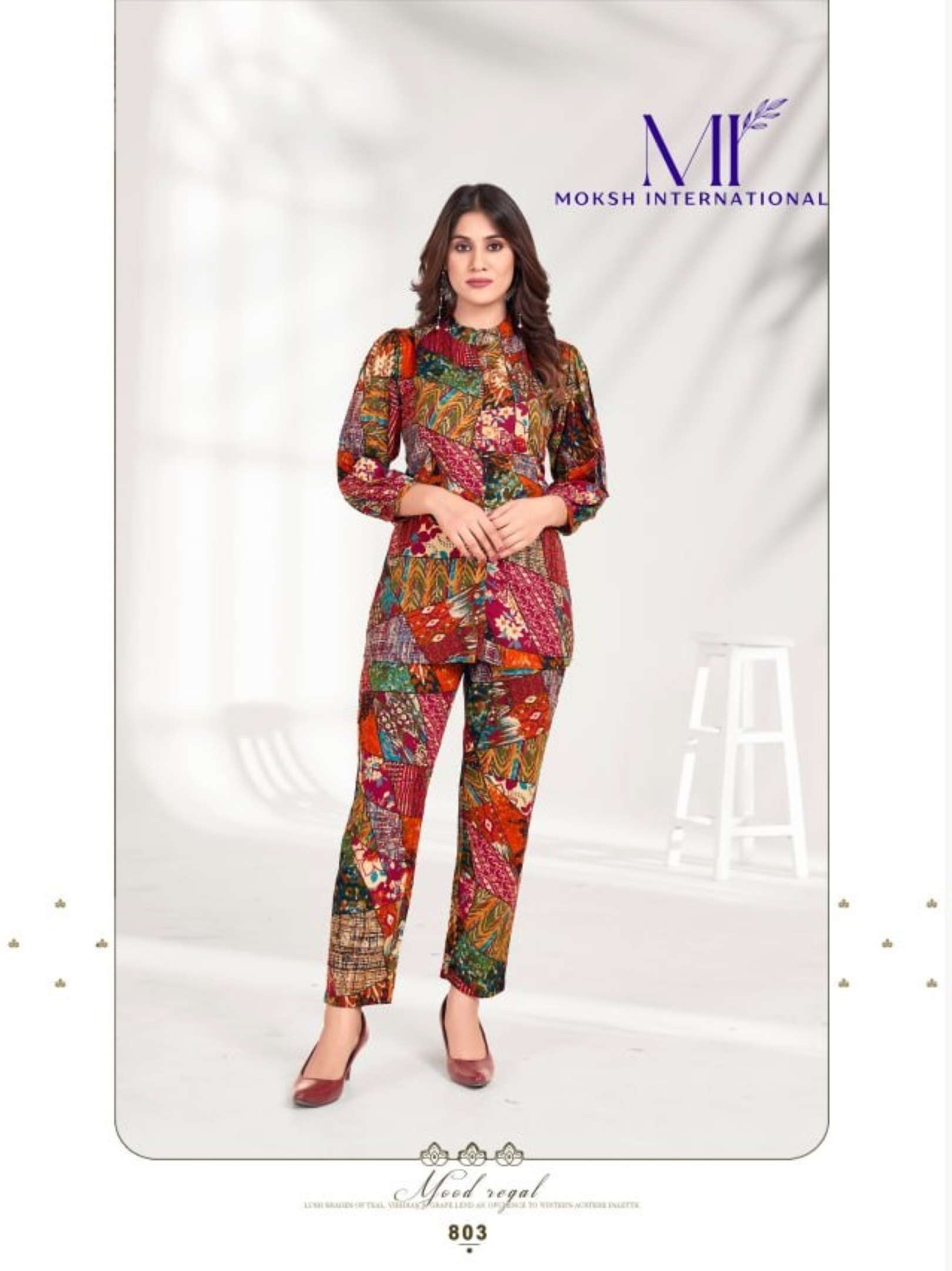 Moksh Milky Printed Premium Rayon Co-ord Set