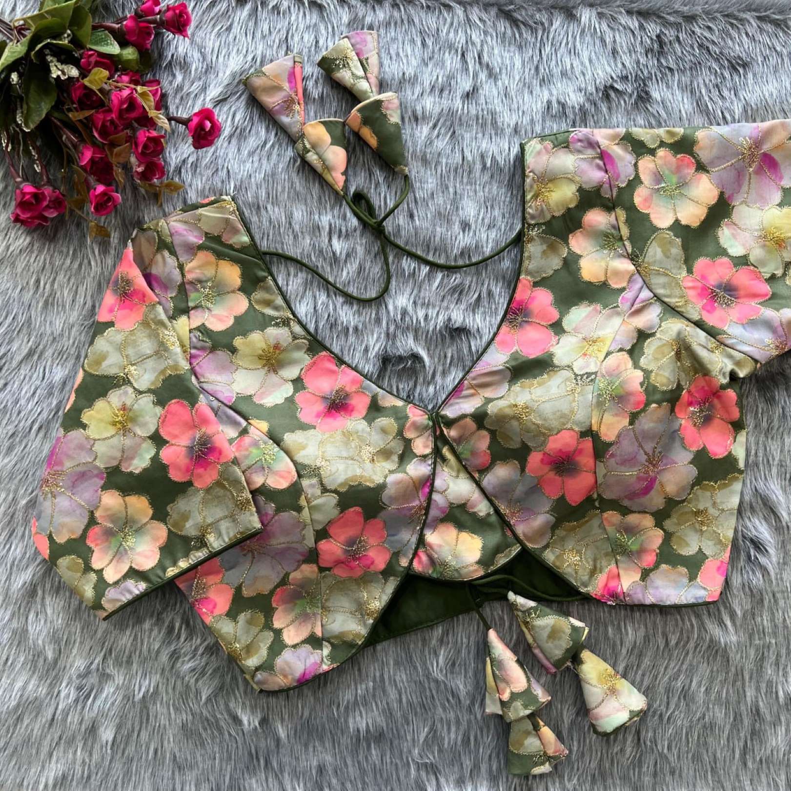 Sumshy Latest Party Wear Embroidery Malai Silk Designer Blouse