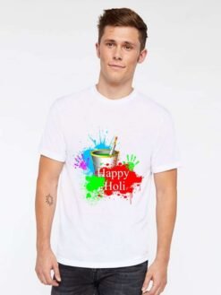 Sumshy Soft Lycra Polyester Holi Print Mens Tshirt