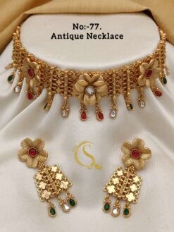 Sumshy Wedding Wear Artificial Gold Antique Necklace Set