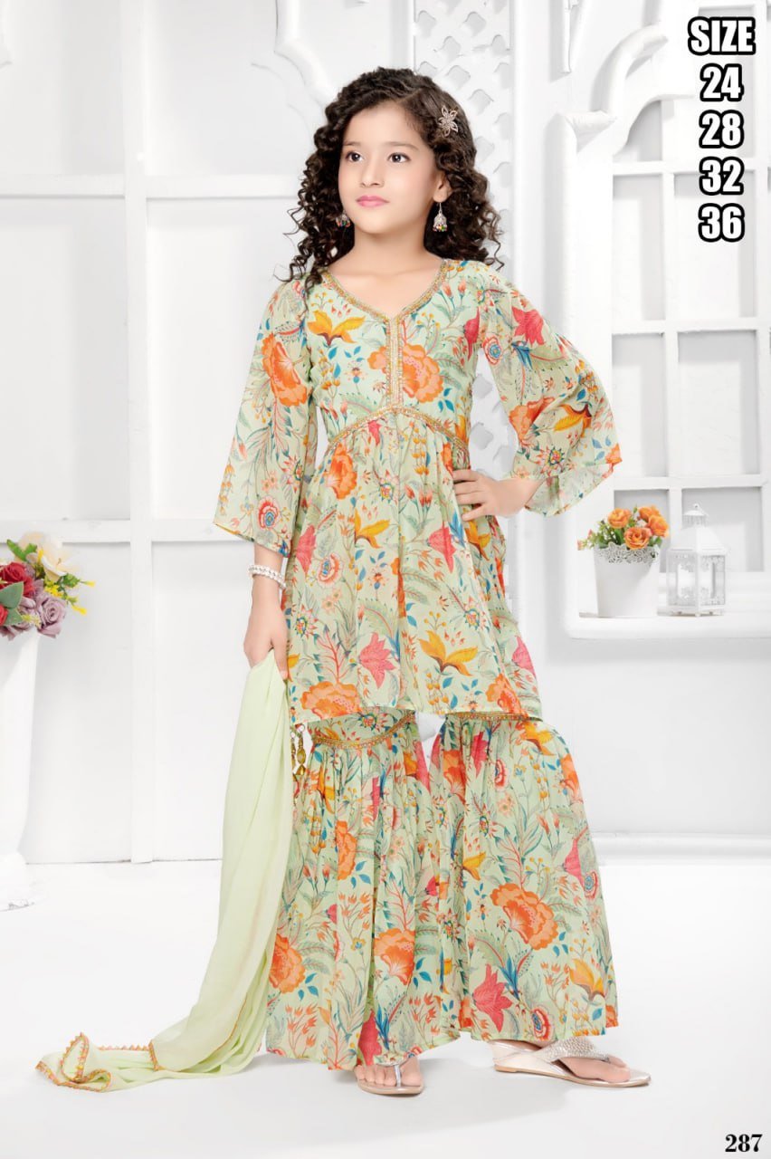 Sumshy Georgette Printed Sharara Suit With Dupatta Wholesale